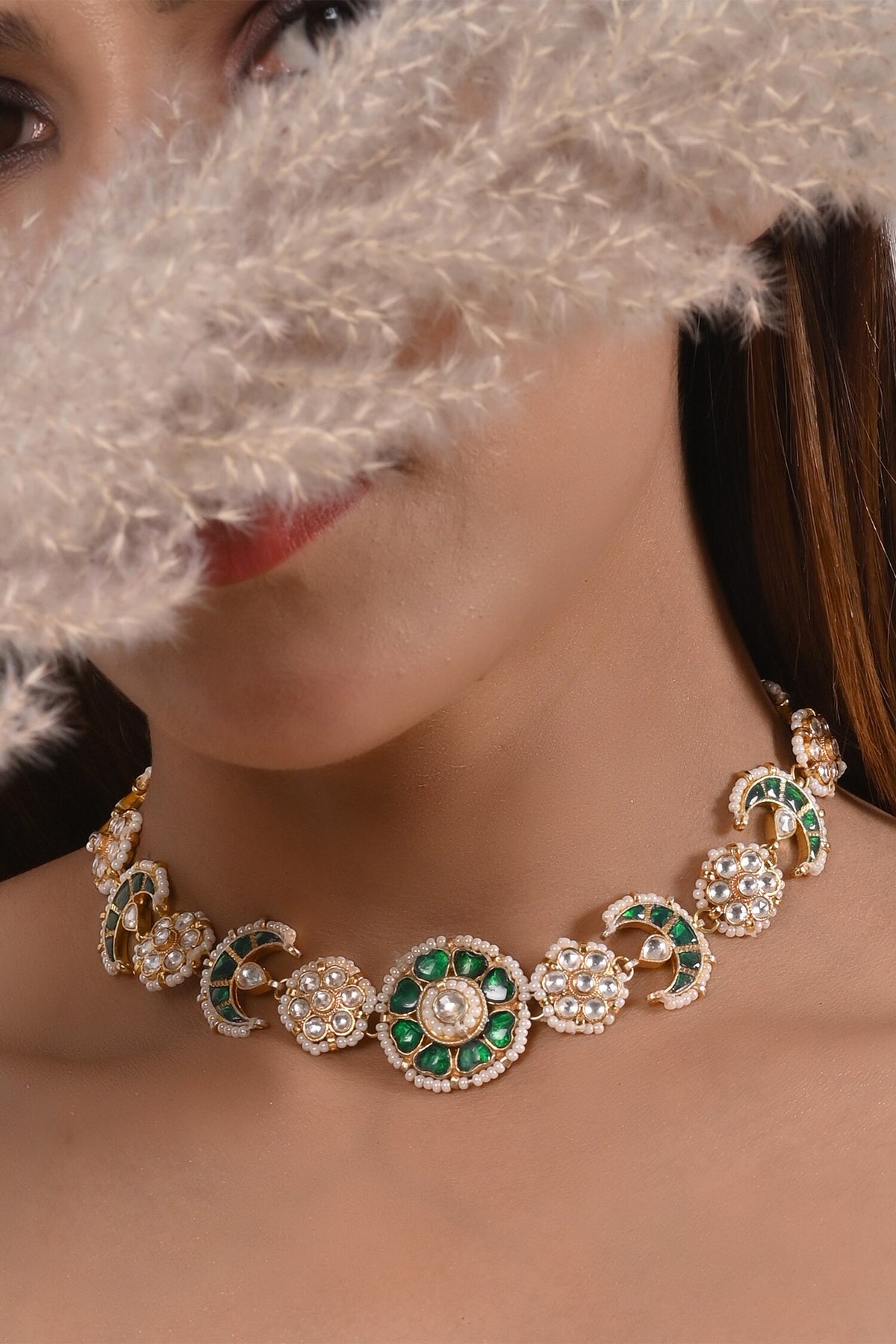 Half Crescent Carved Choker