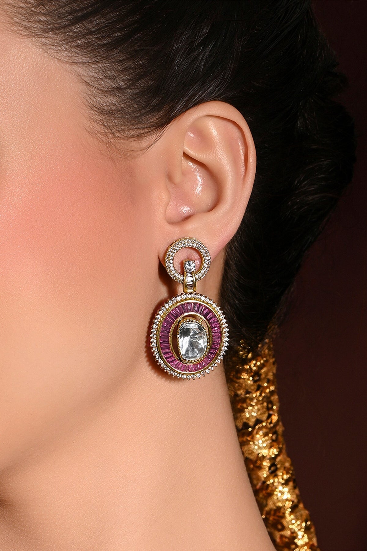 Ravishing Stone Embellished Danglers