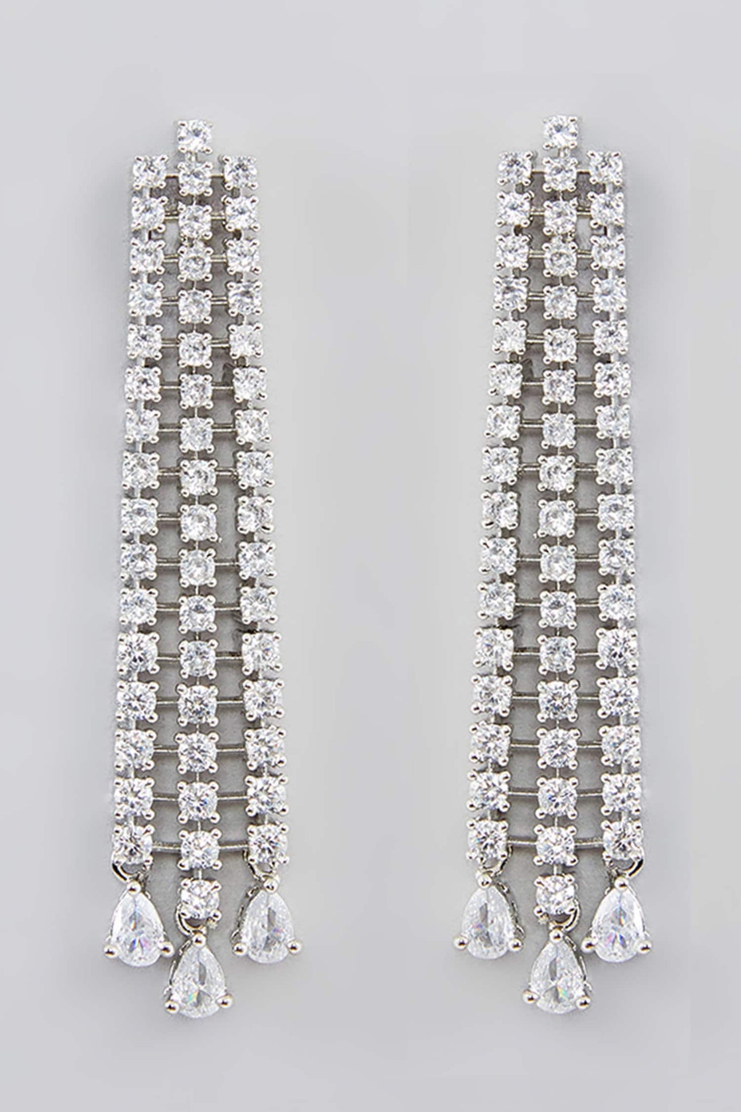 Faux Diamond Studded String Earrings