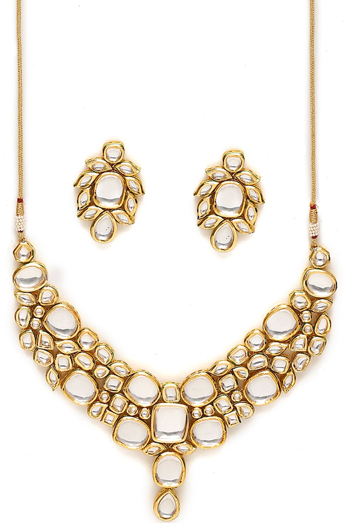 Kundan Cluster Necklace Set