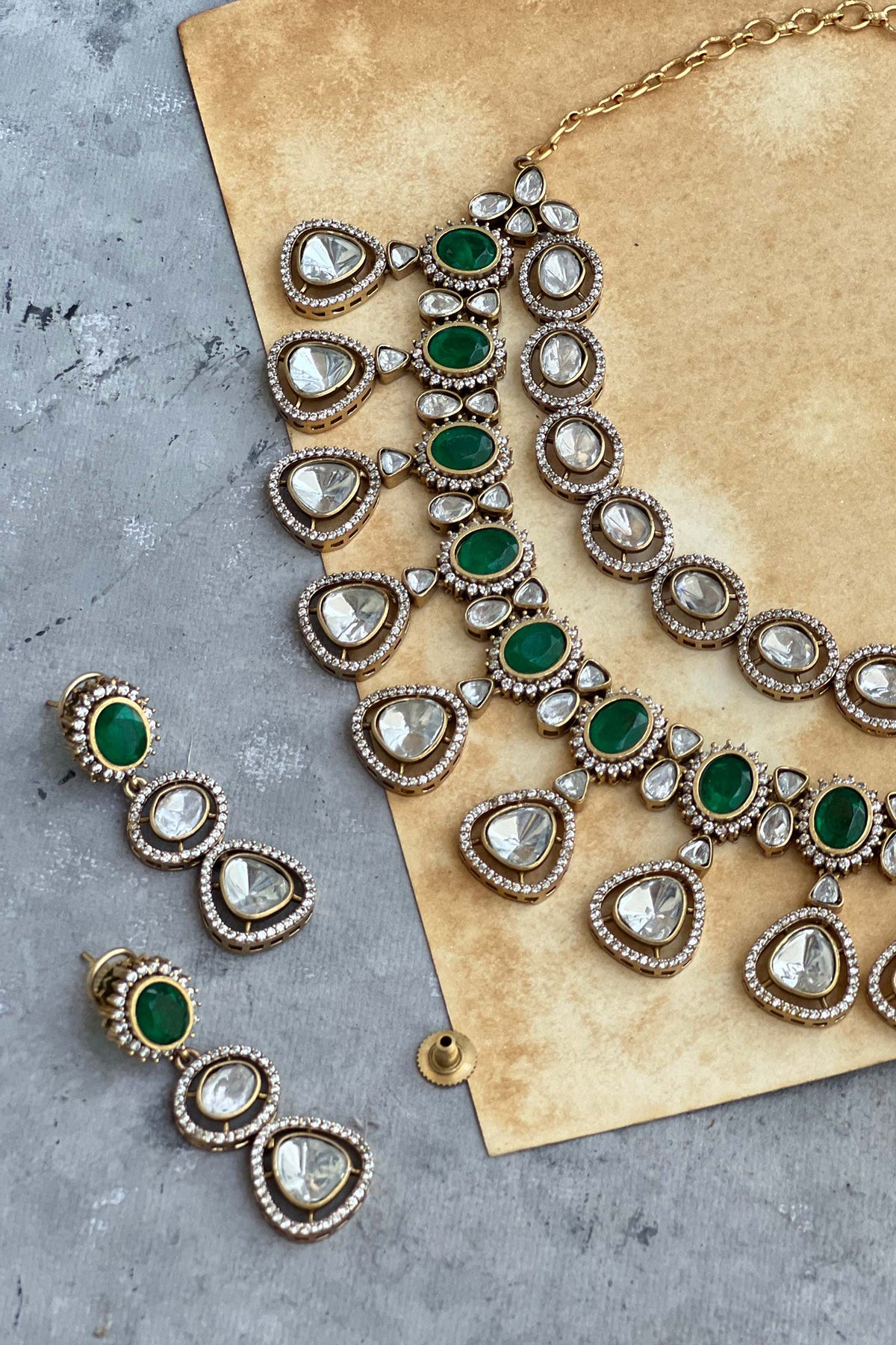 Stone Embellished Necklace Set