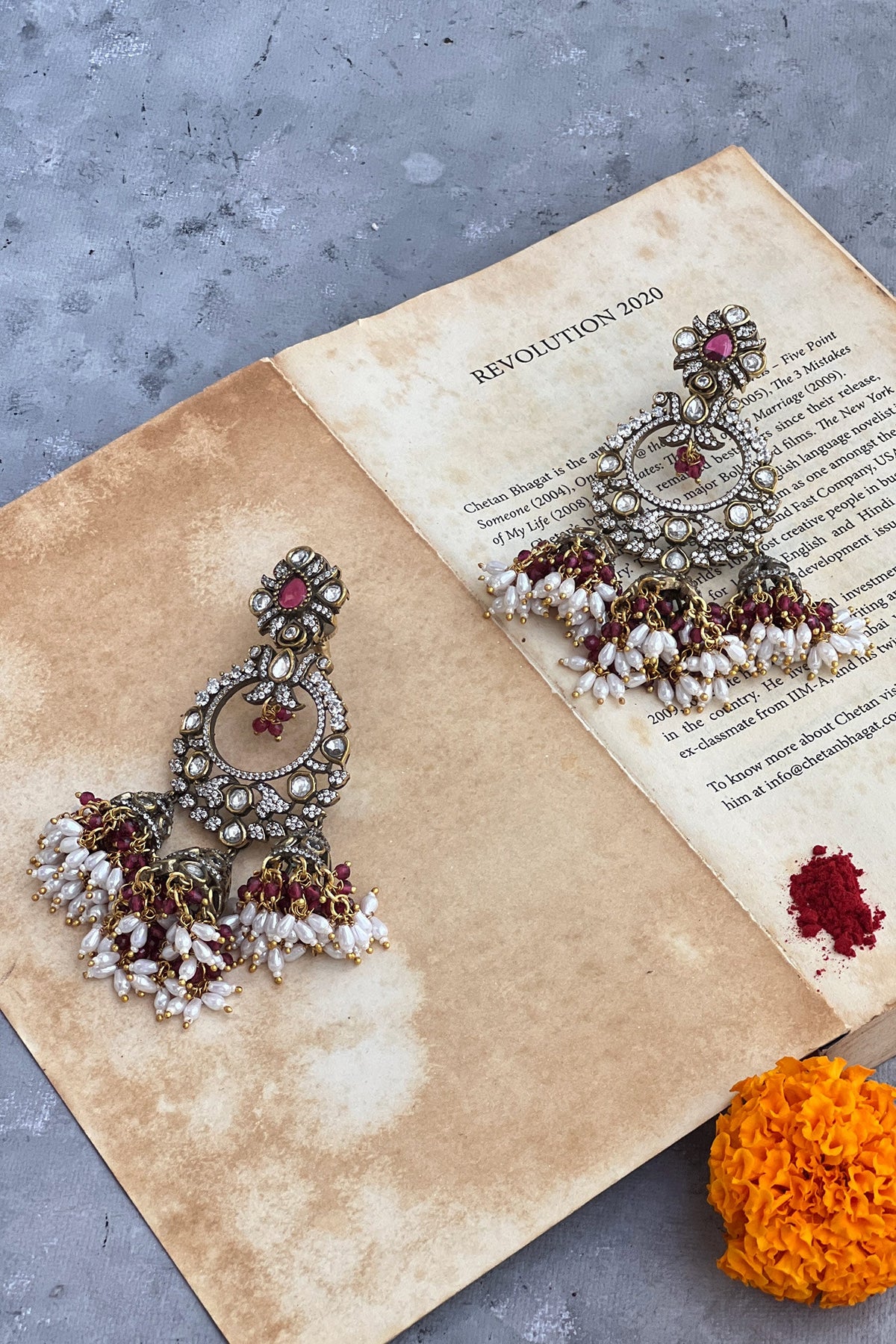 Lotus Carved Danglers