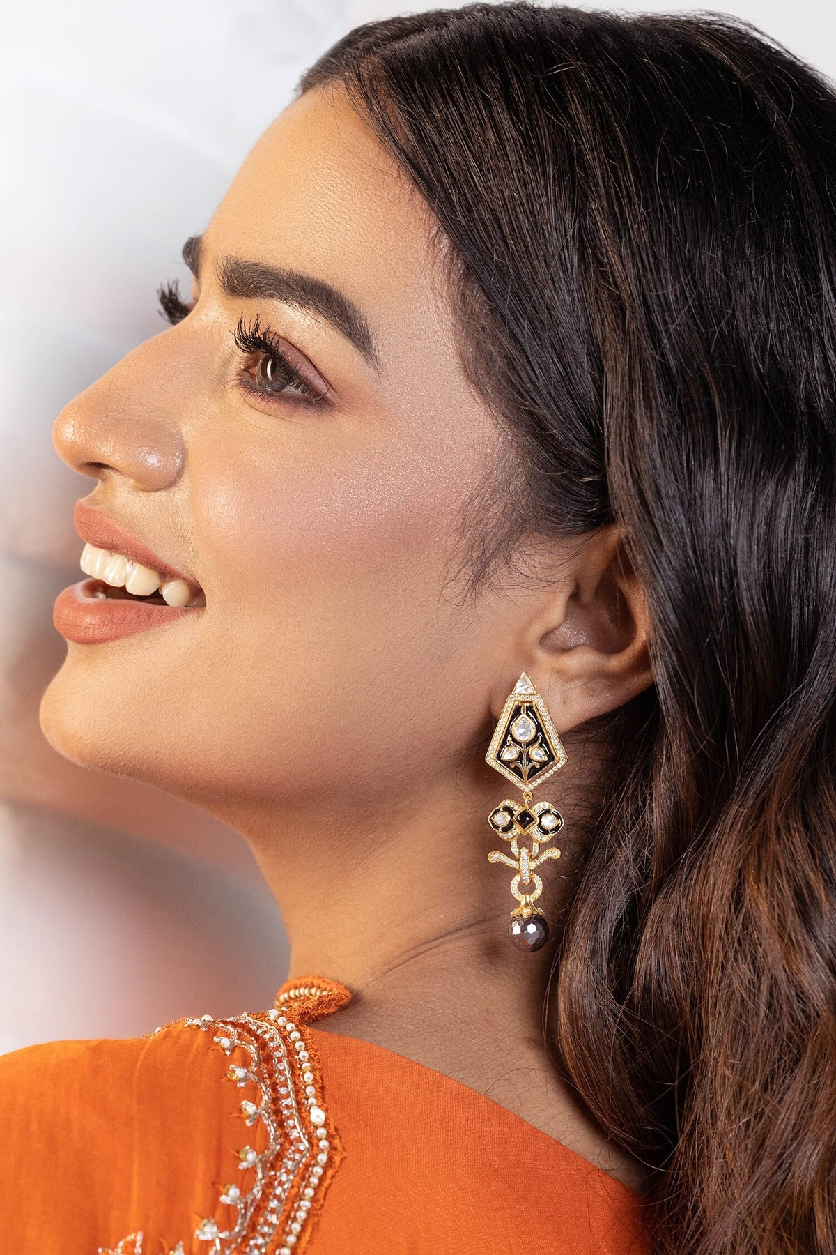 Malti Meenakari Work Drop Earrings