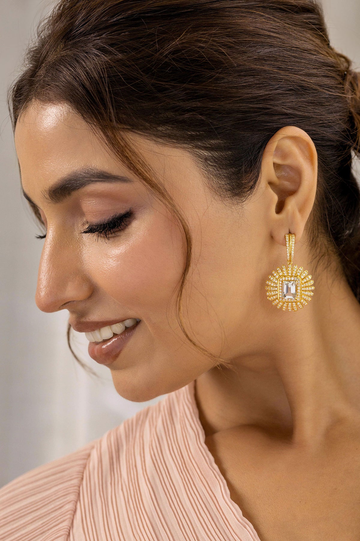 Daisy Prasiolite Embellished Earrings