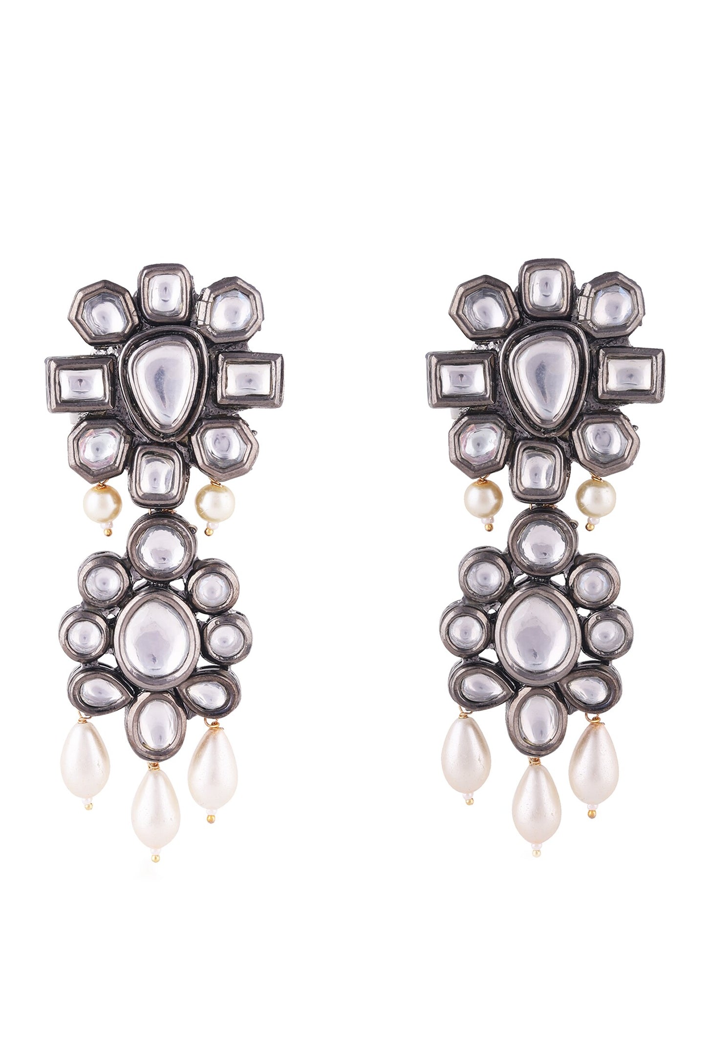 Antique Finish Kundan Embellished Danglers