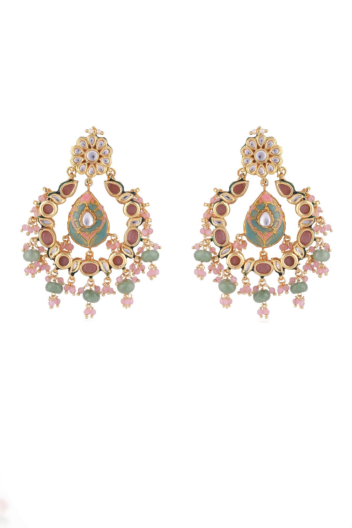 Meenakari Work Bead Drop Chandbalis