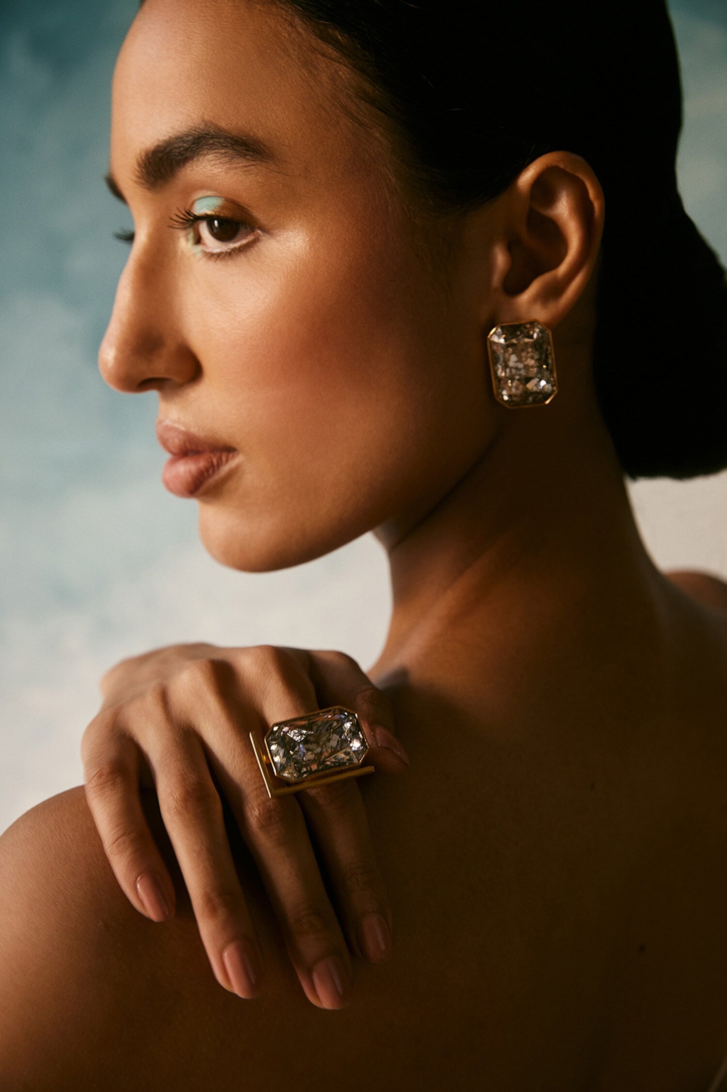 Radiance Swarovski Embellished Geometric Ring