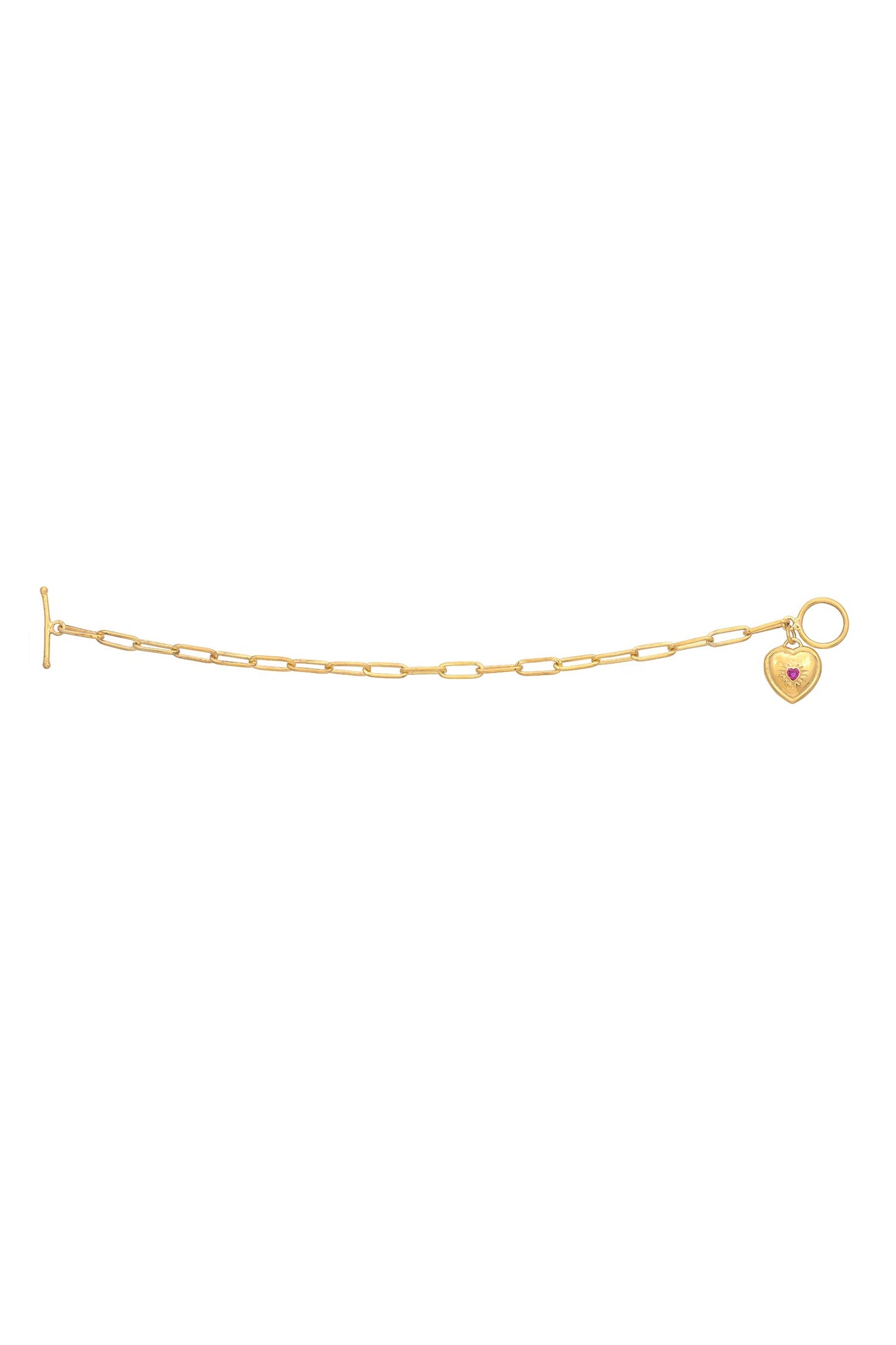 Love Chain Link Heart Charm Bracelet