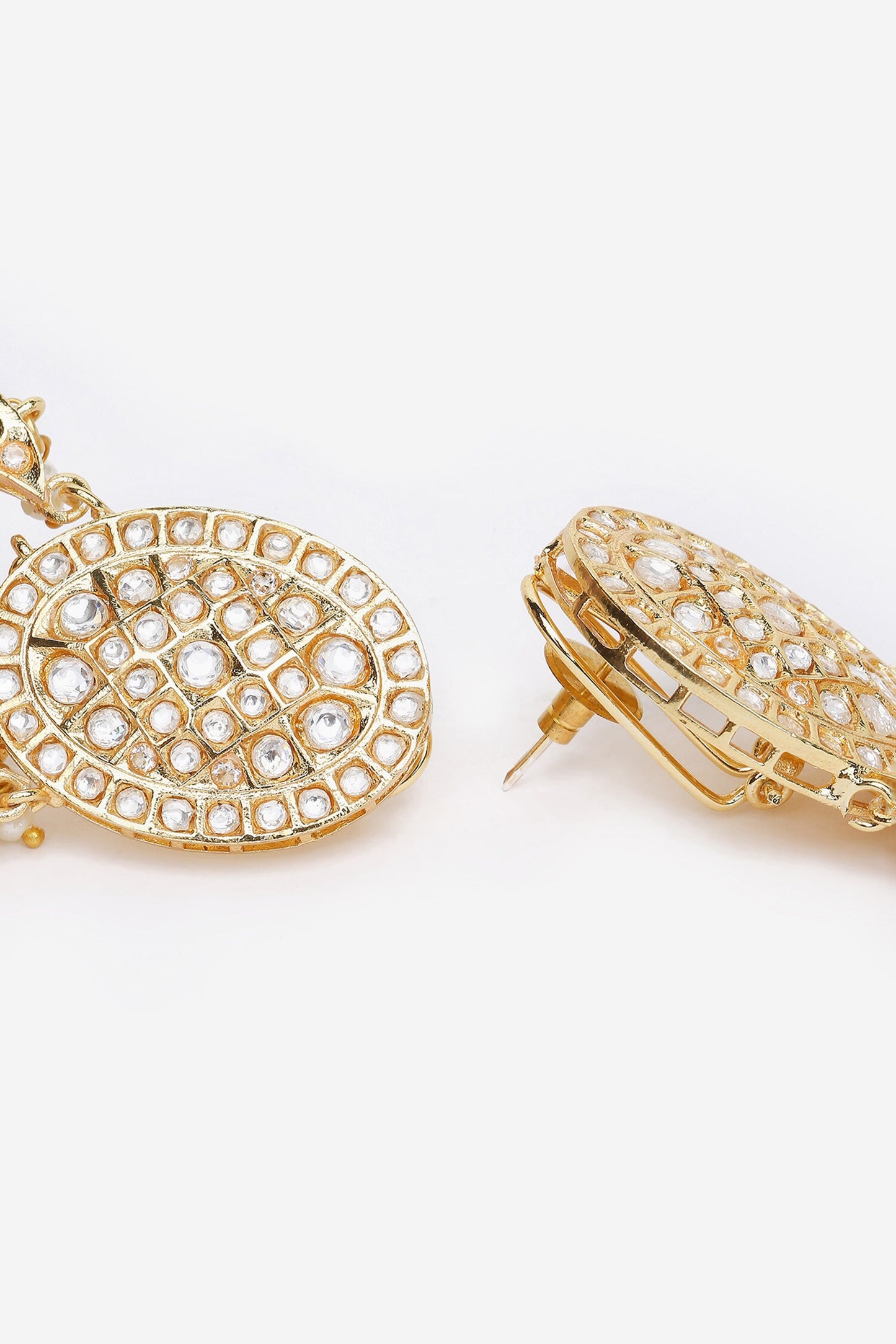 Bead Drop Embellished Chandbali Earrings