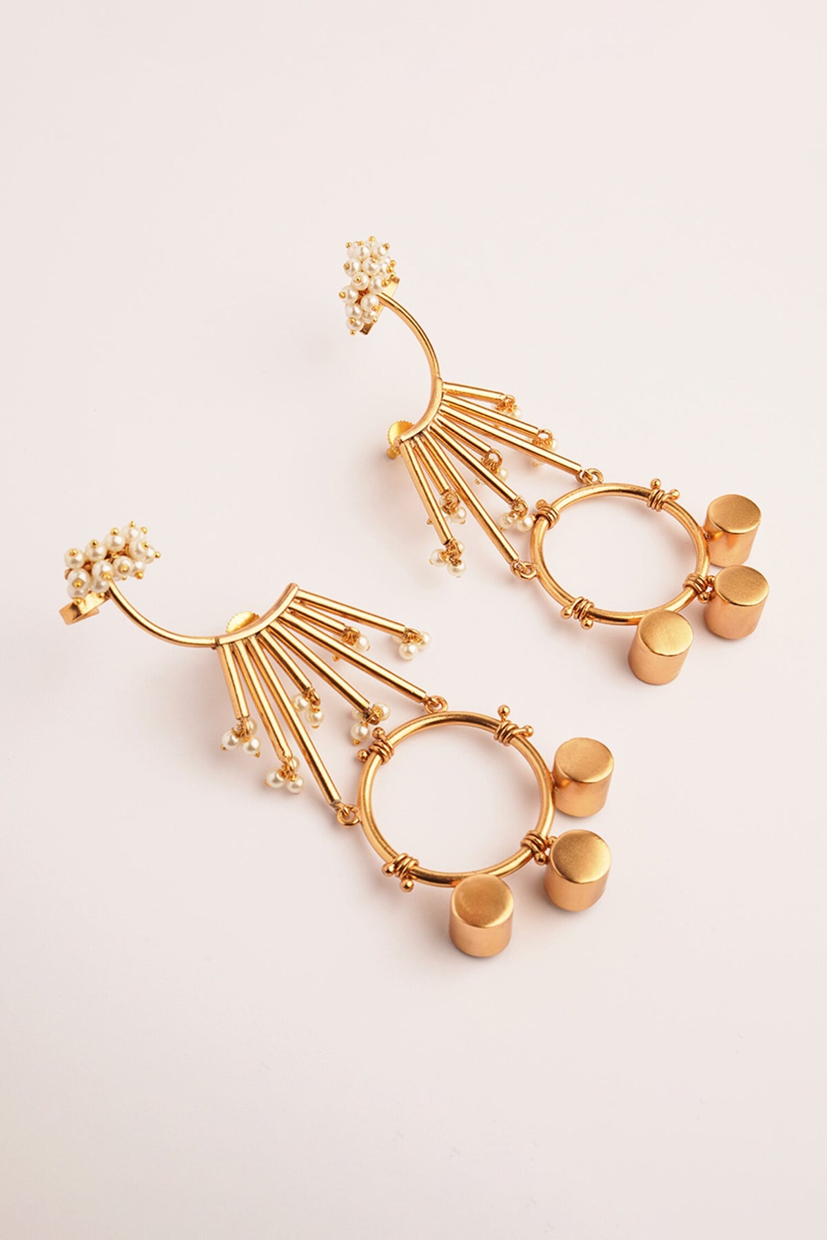Pearls Embellished Drop Earrings