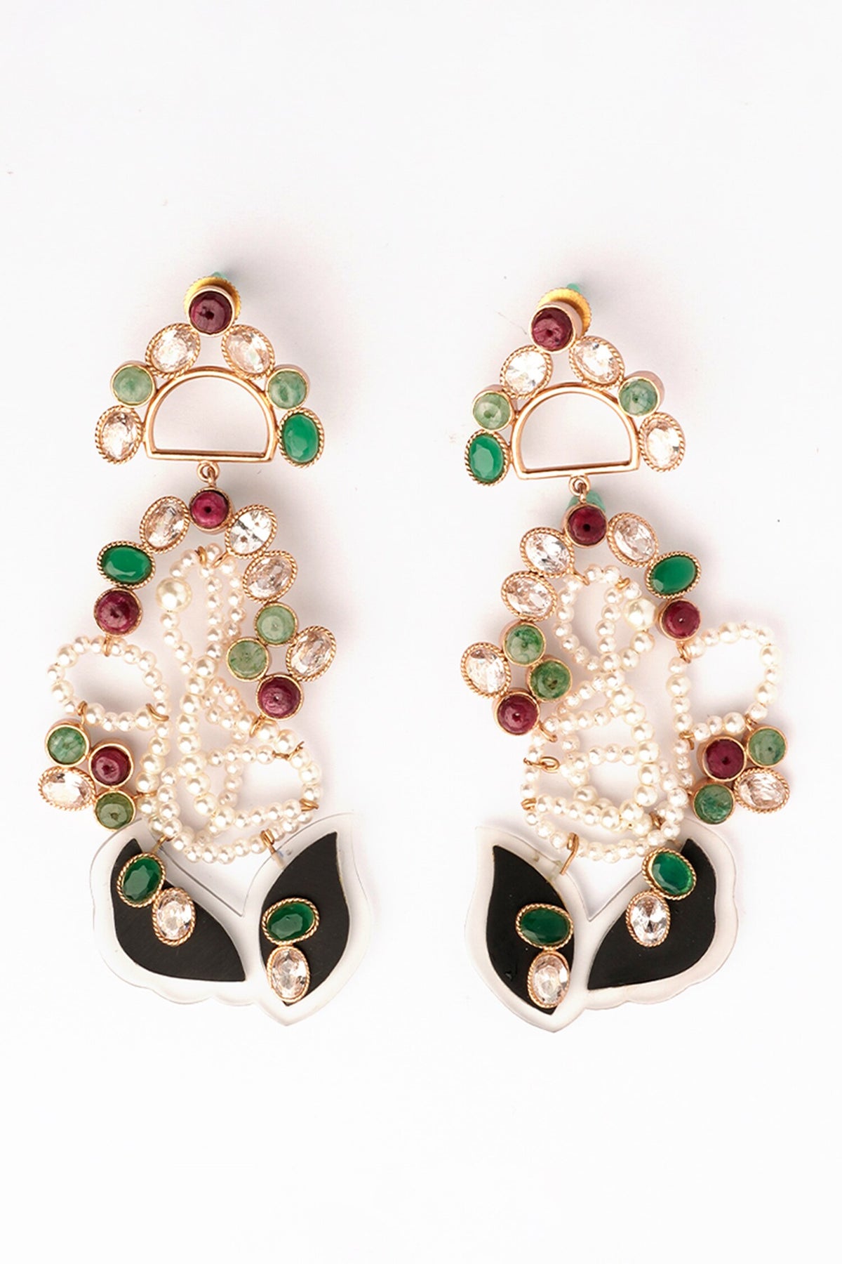 Moon Flower Stone Earrings