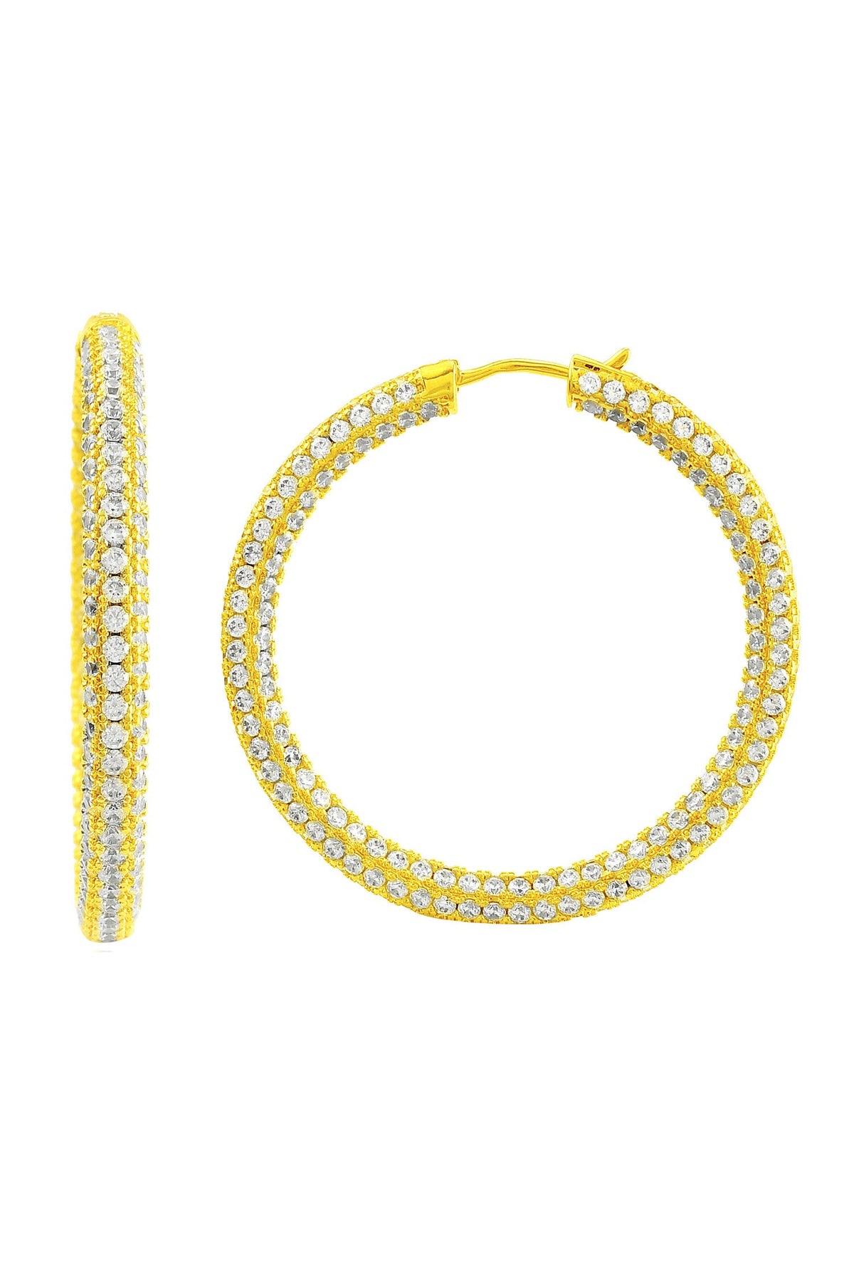 Cubic Zirconia Studded Glitzy Hoops