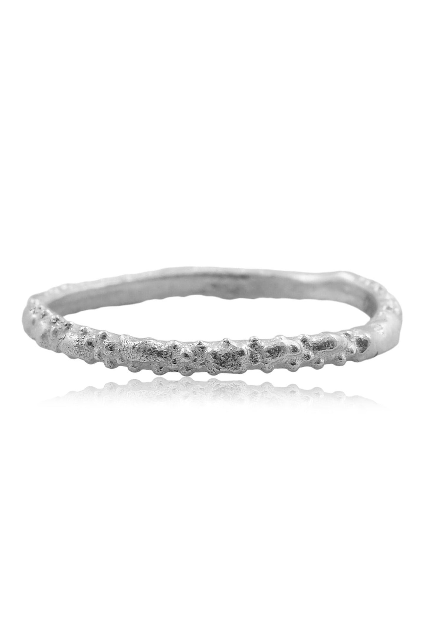 Recycled Bronze Granulated Band Stack Rings - Set Of 4