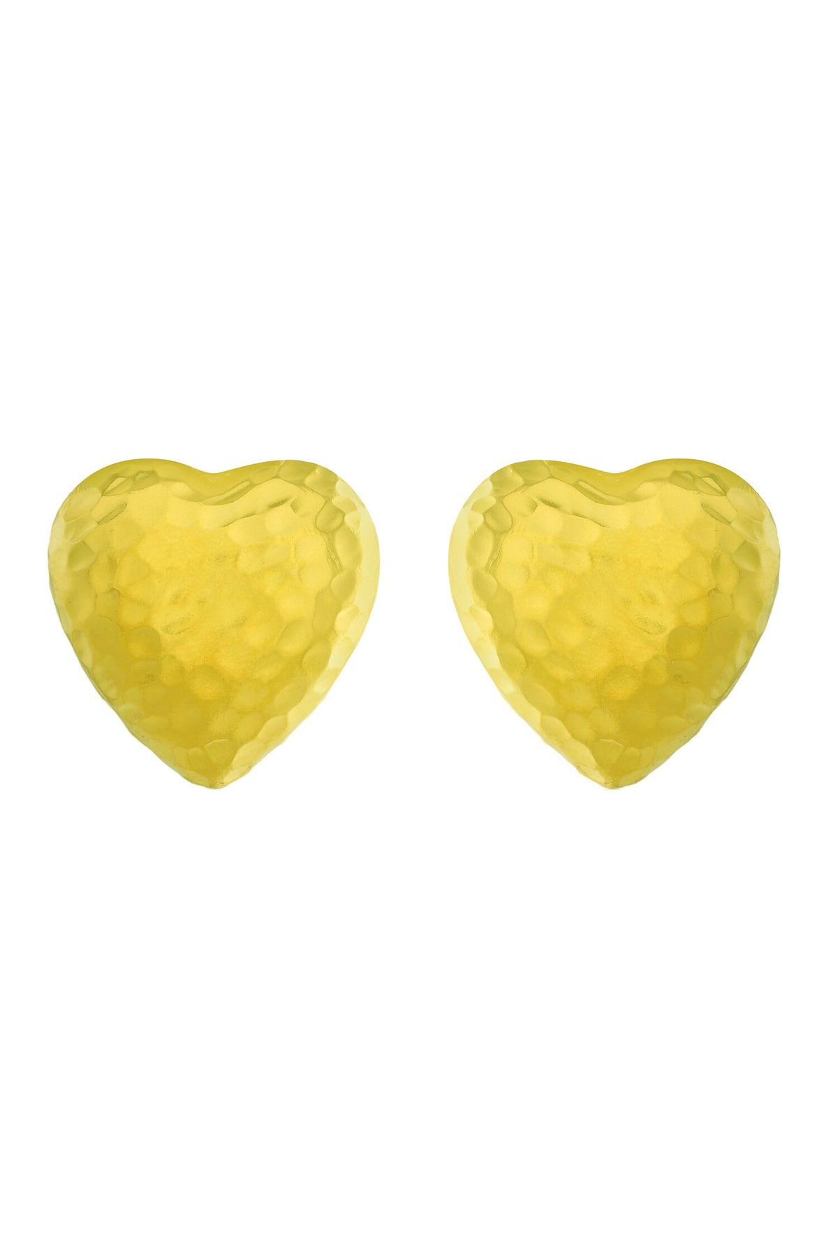 Chunky Textured Heart Stud Earrings