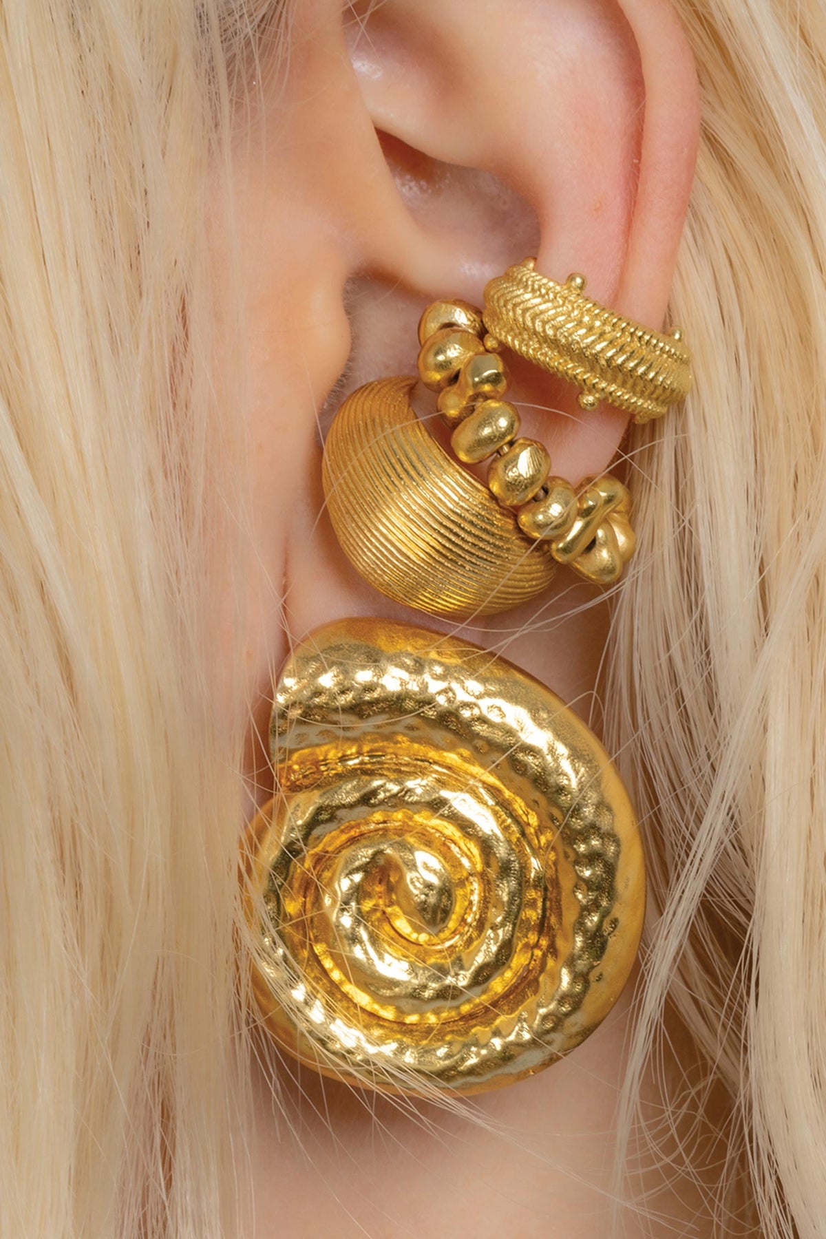 Textured Shell Stud Earrings