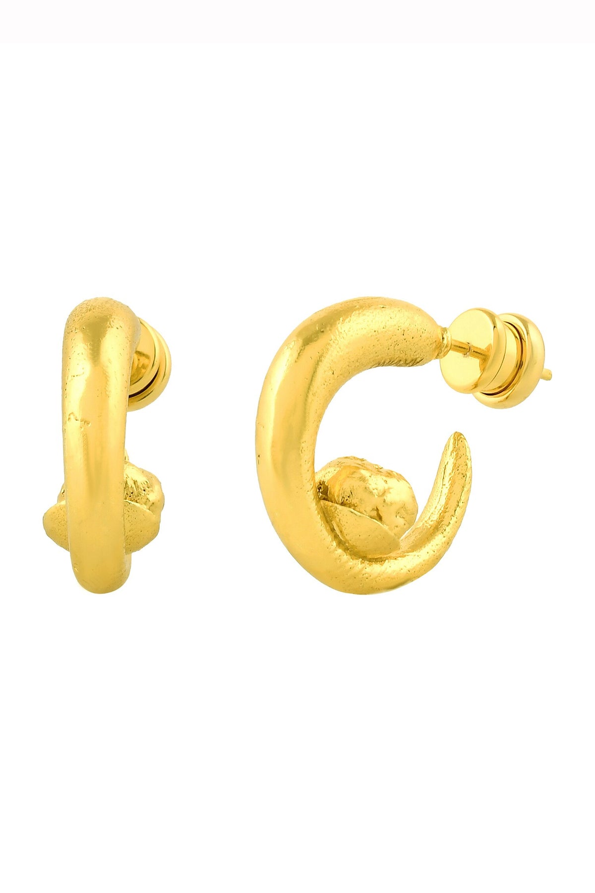 Crescent Textured Hoops
