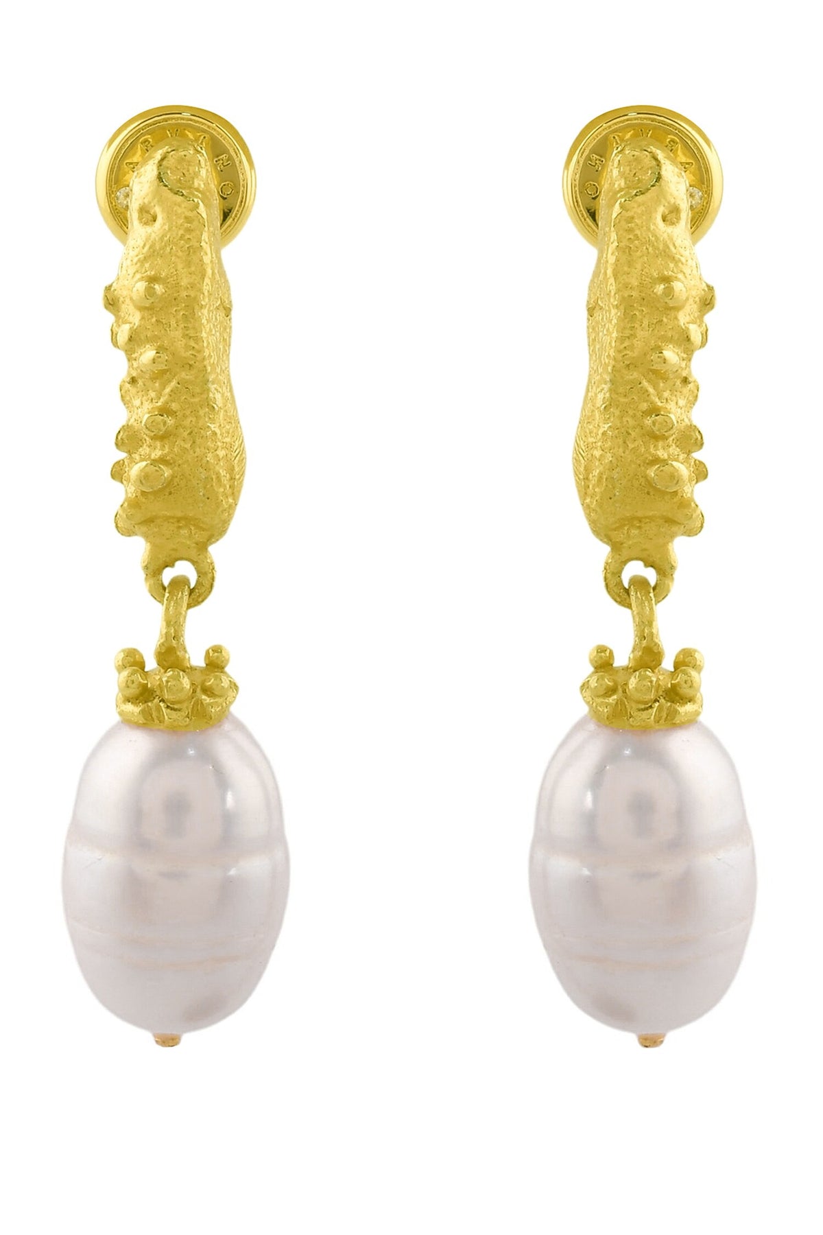 Granulated Pearl Drop Earrings