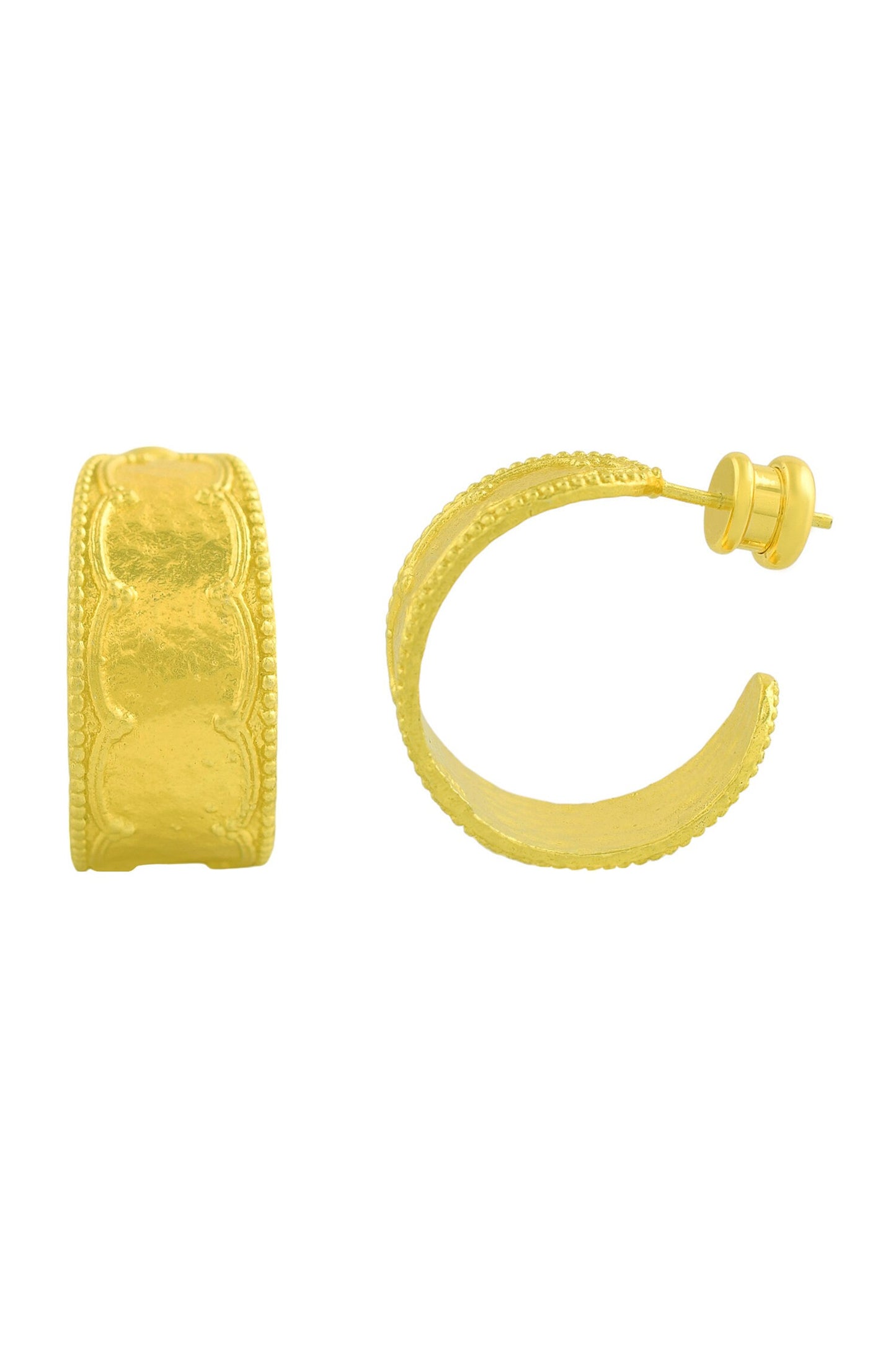 Stately Geometric Carved Hoops