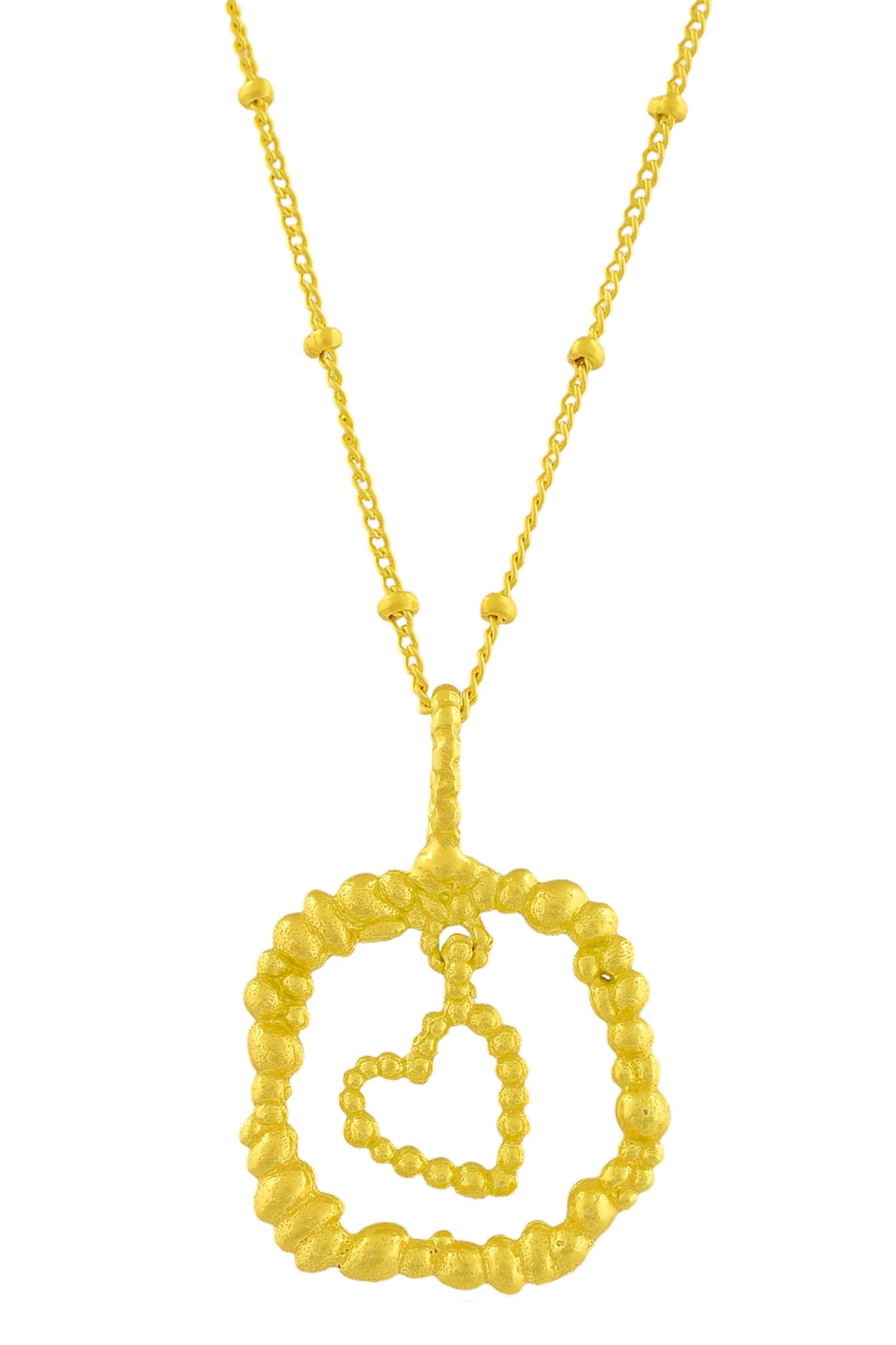 Granulated Love Charm Necklace