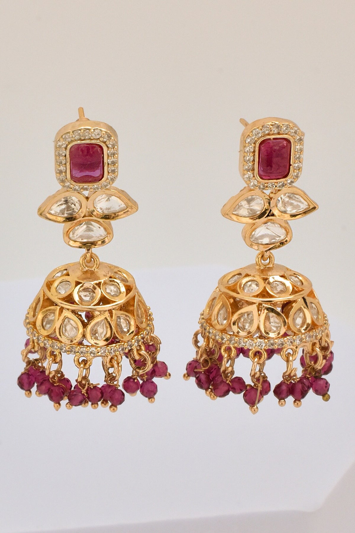 Polki Embellished Jhumkas