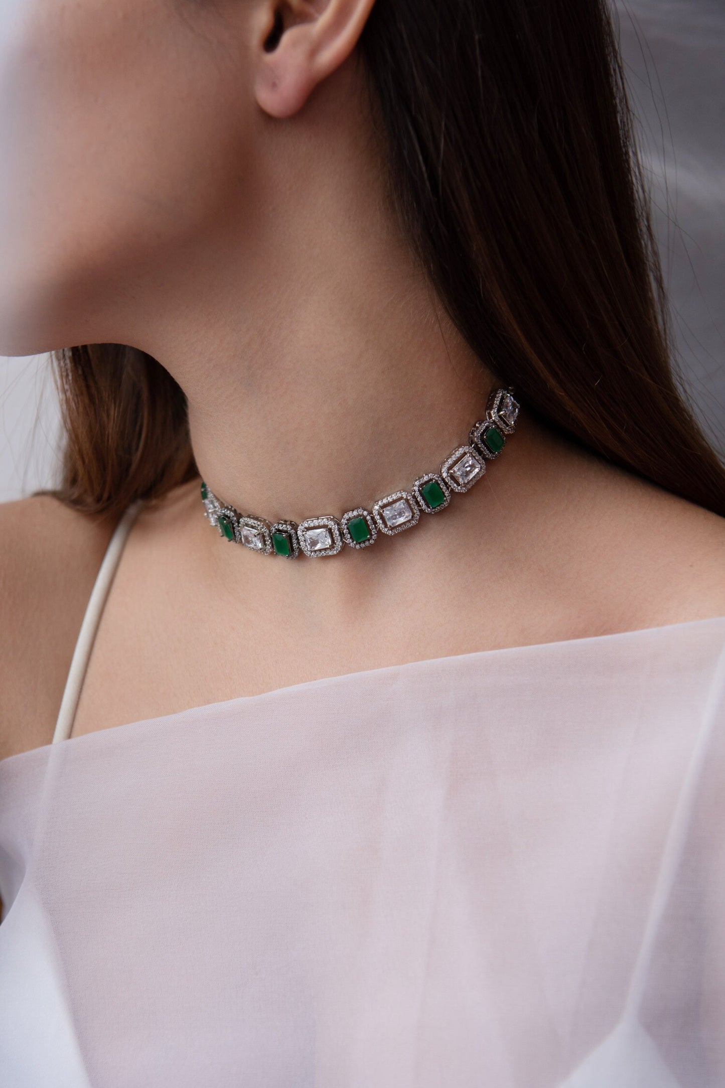 Crystal Embellished Victorian Necklace