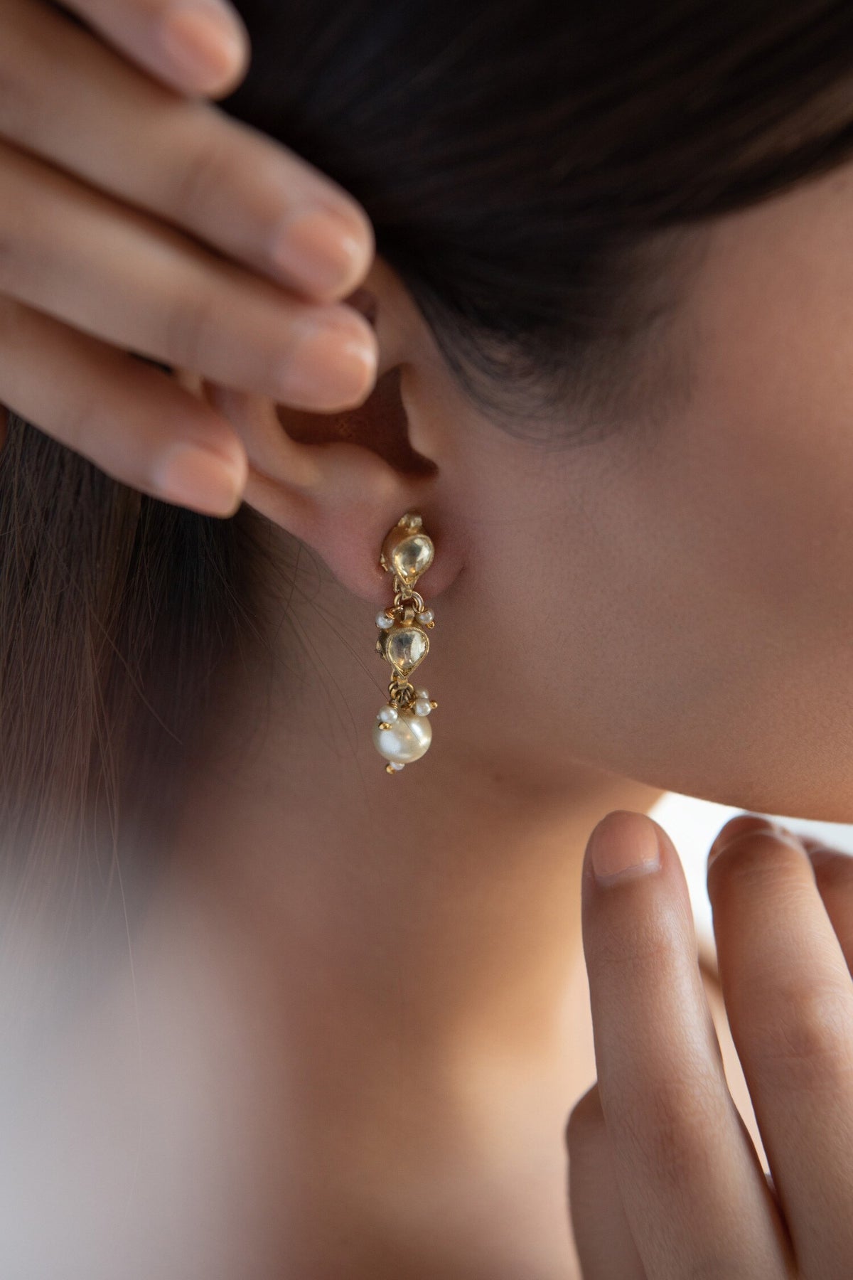Drop Stone Studded Earrings