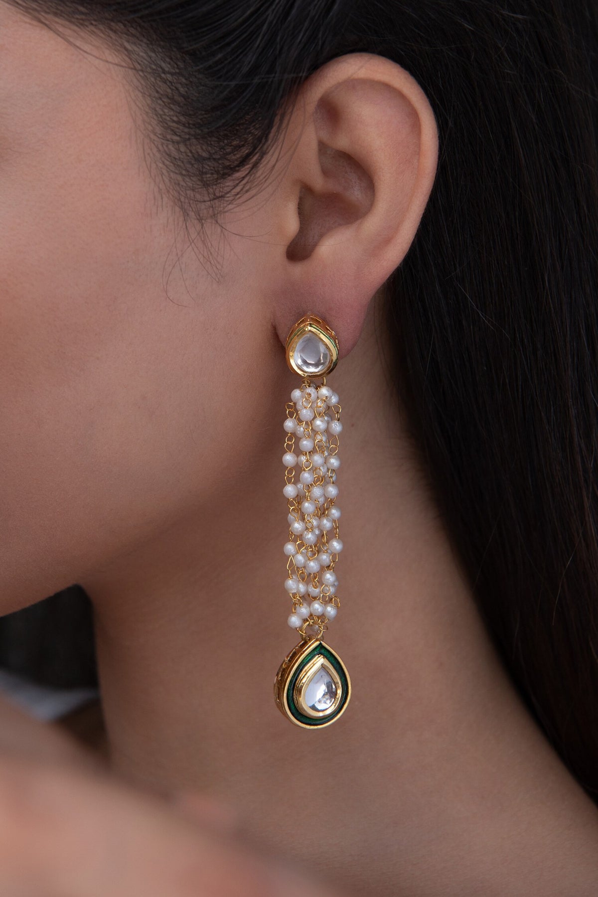 Pearl Tassel Drop Earrings