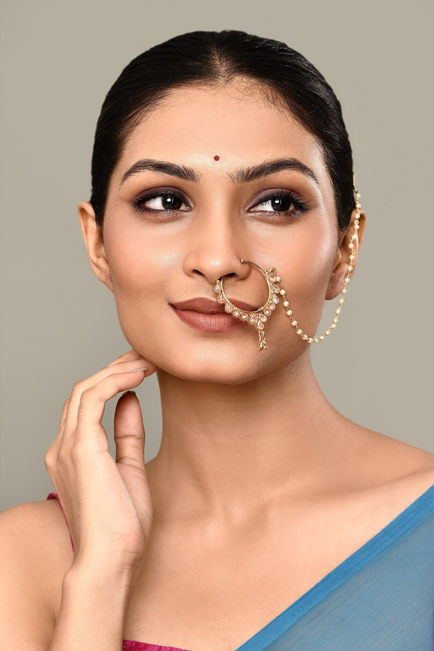 Tear Drop Carved Nose Ring