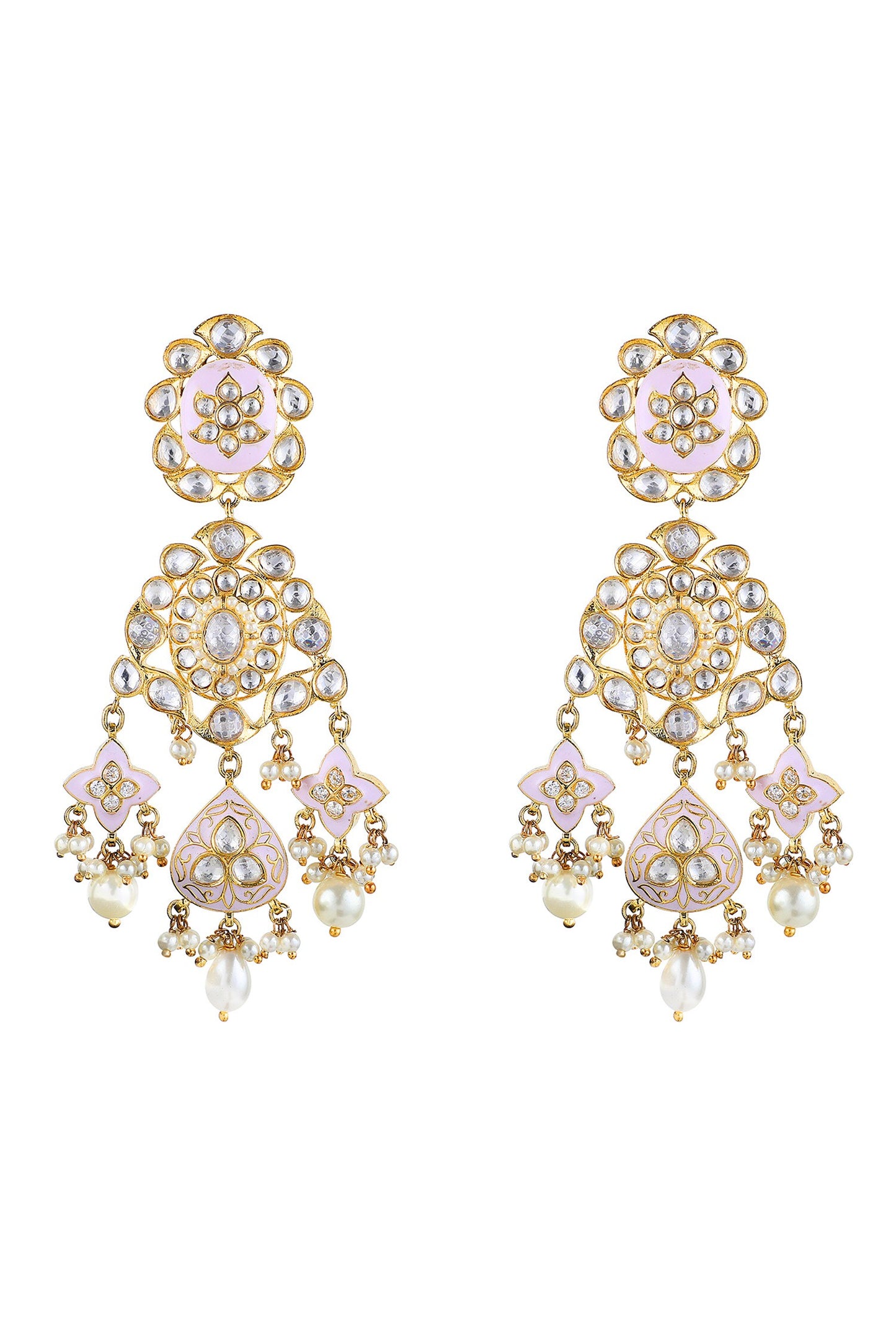 Meena Work Kundan Earrings