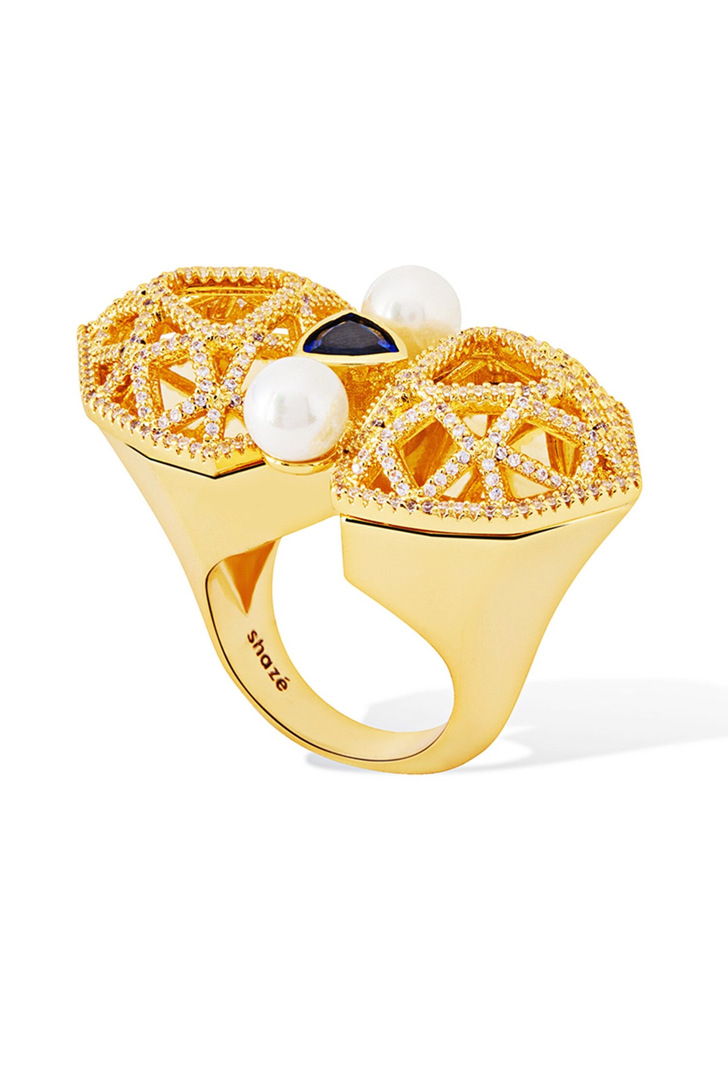 Felicity Geometric Carved Ring