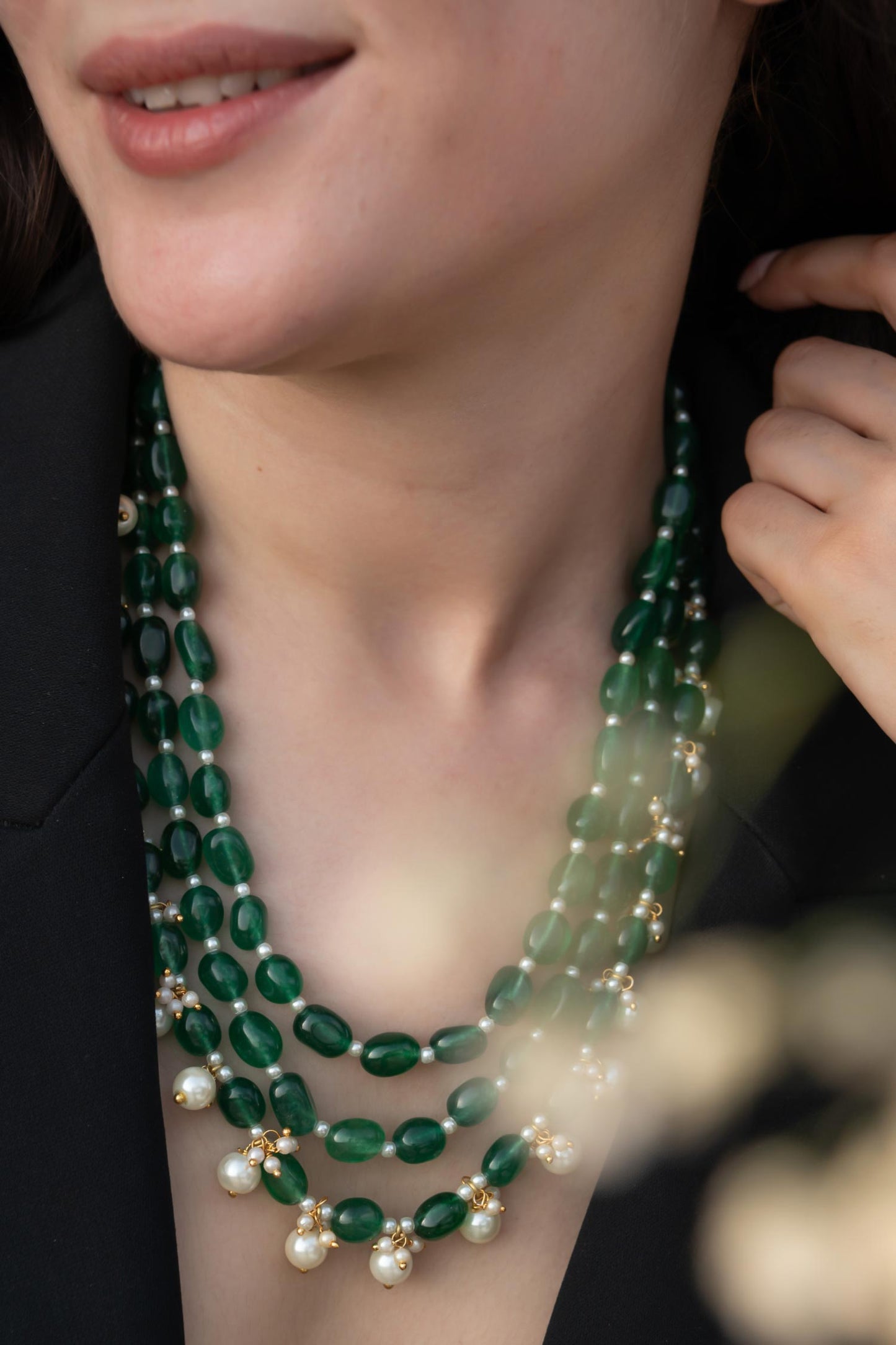 Pearl & Natural Stone Layered Necklace
