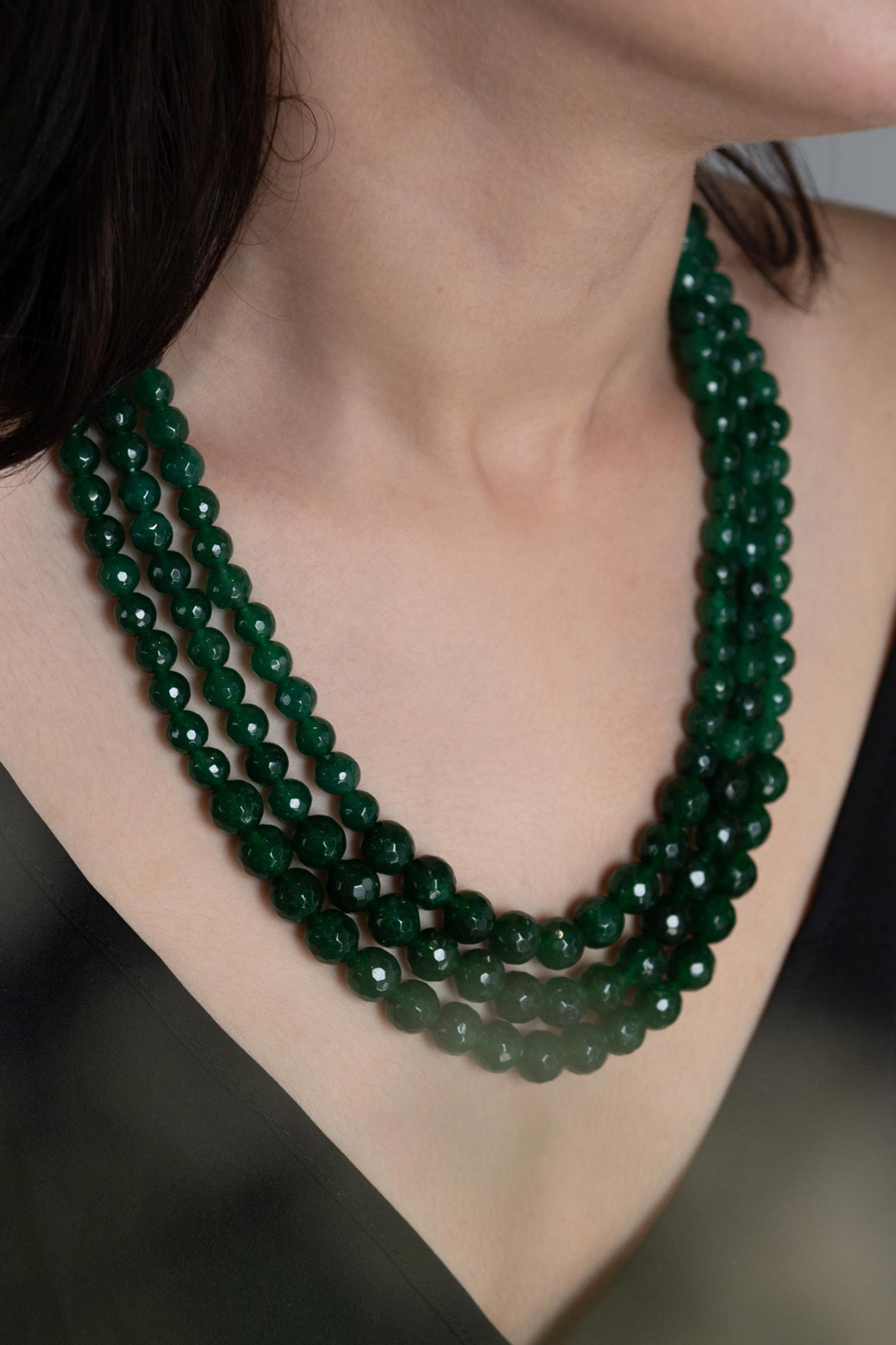 Garnet Stone Embellished Layered Necklace
