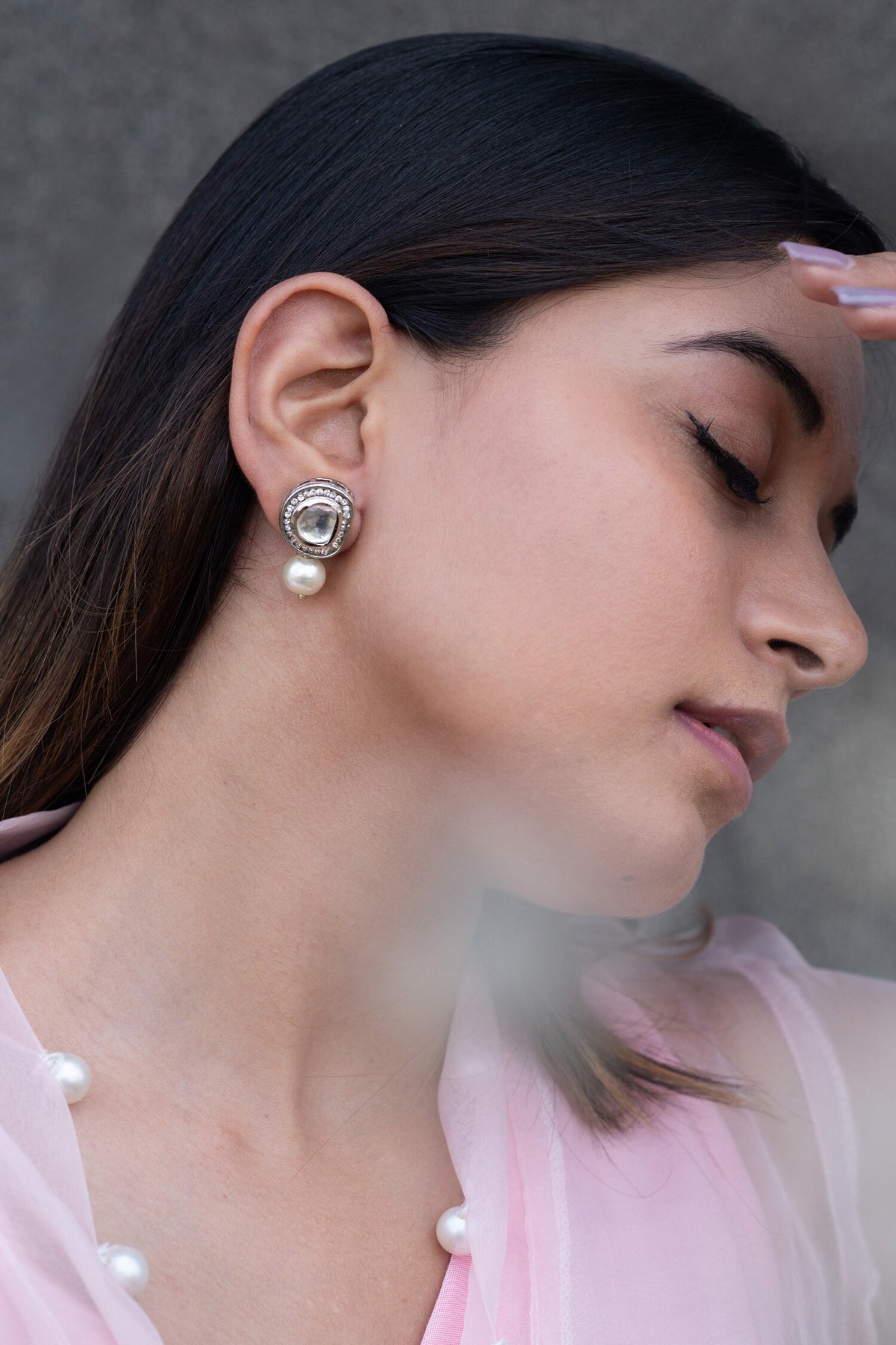Polki & Pearl Drop Earrings