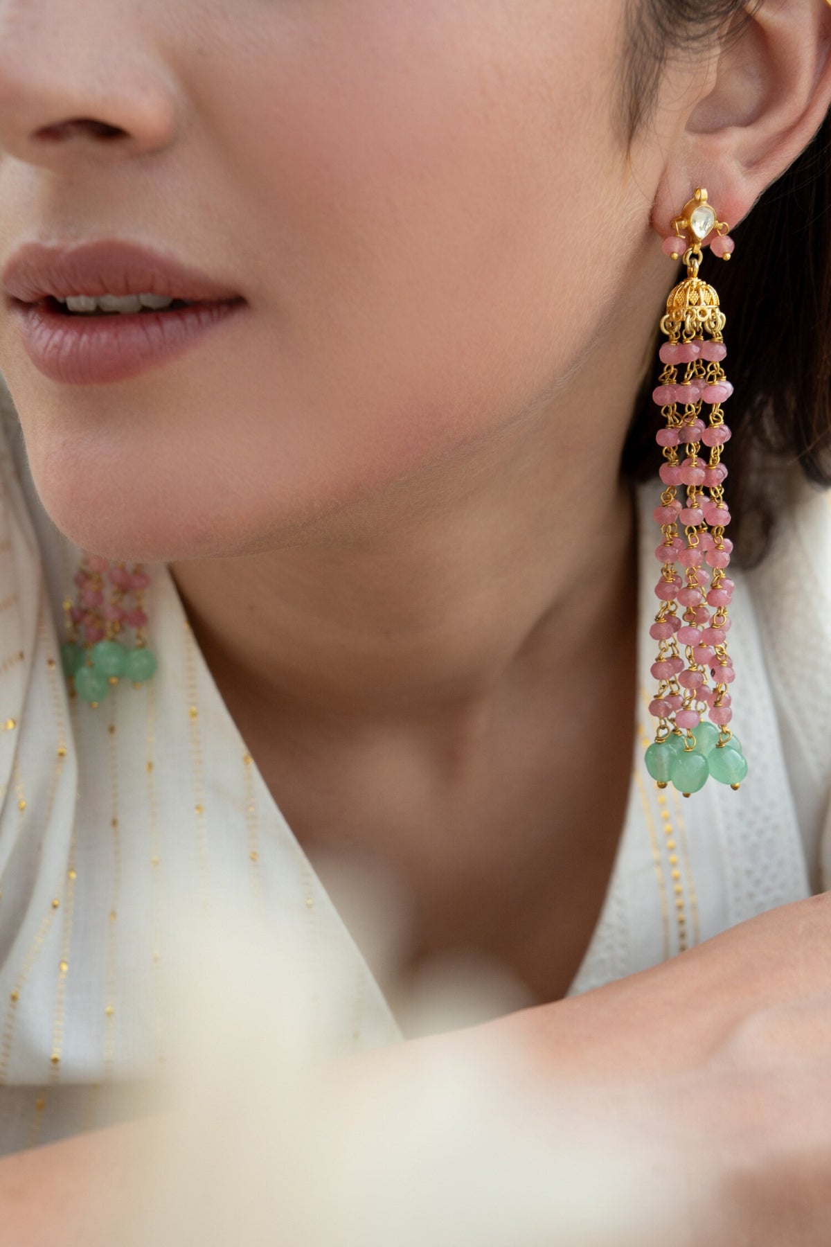Embellished Long Jhumka Earrings