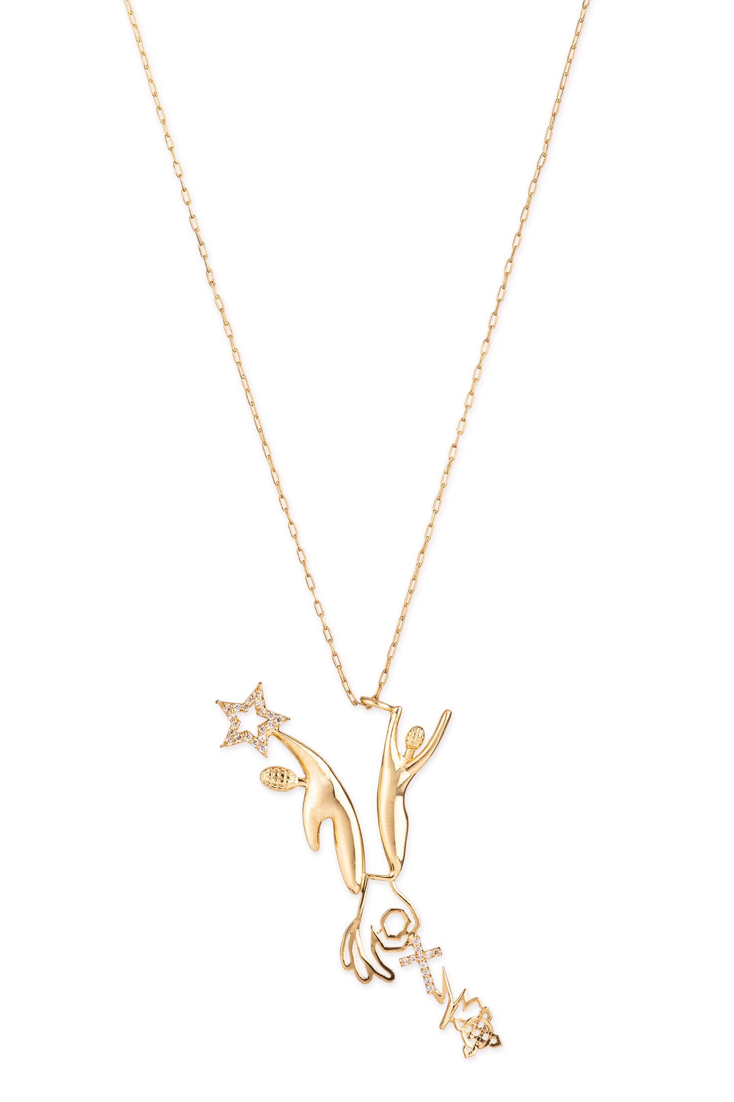 La Croix Stone Embellished Pendant Necklace