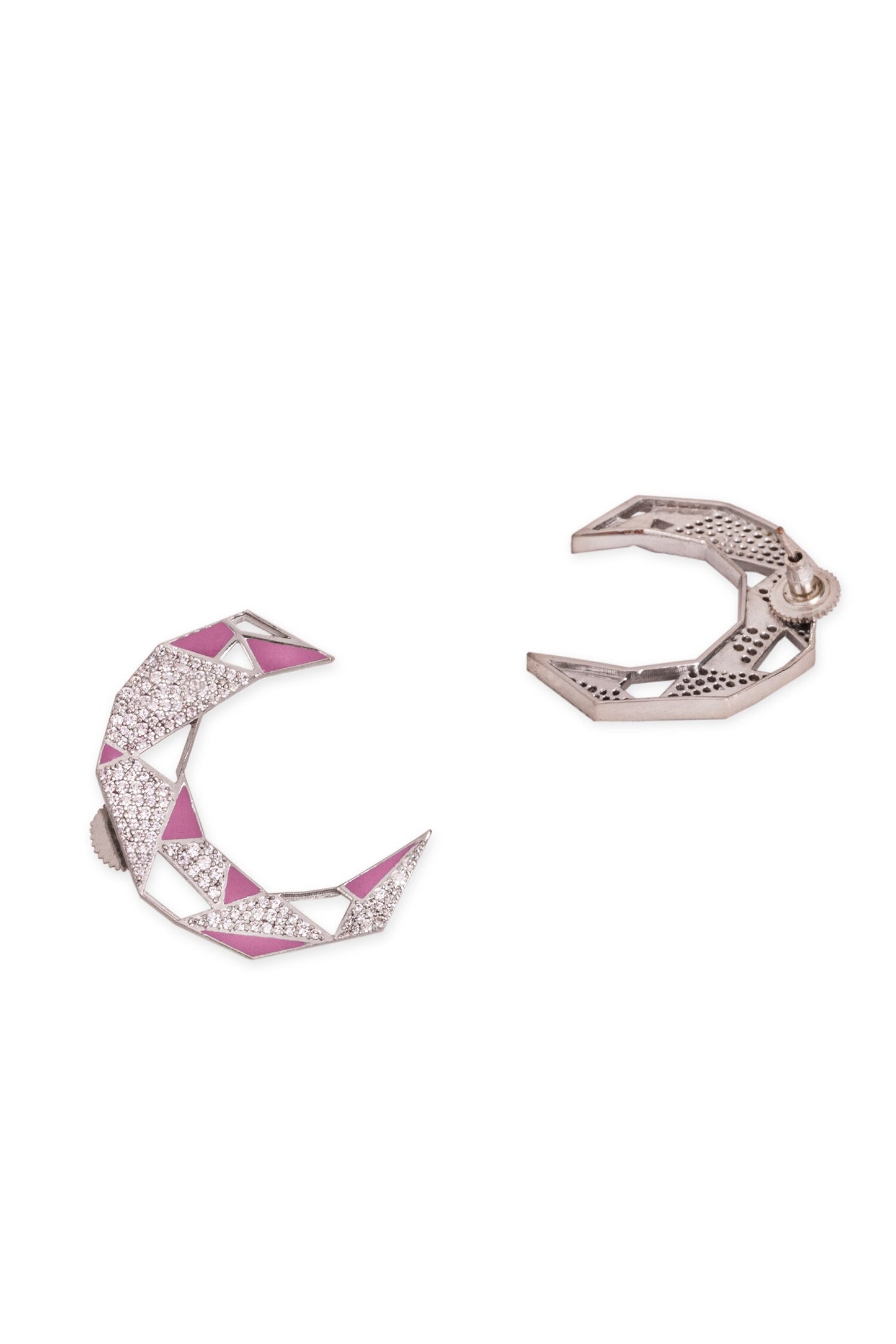 Croissant Enamelled Earrings