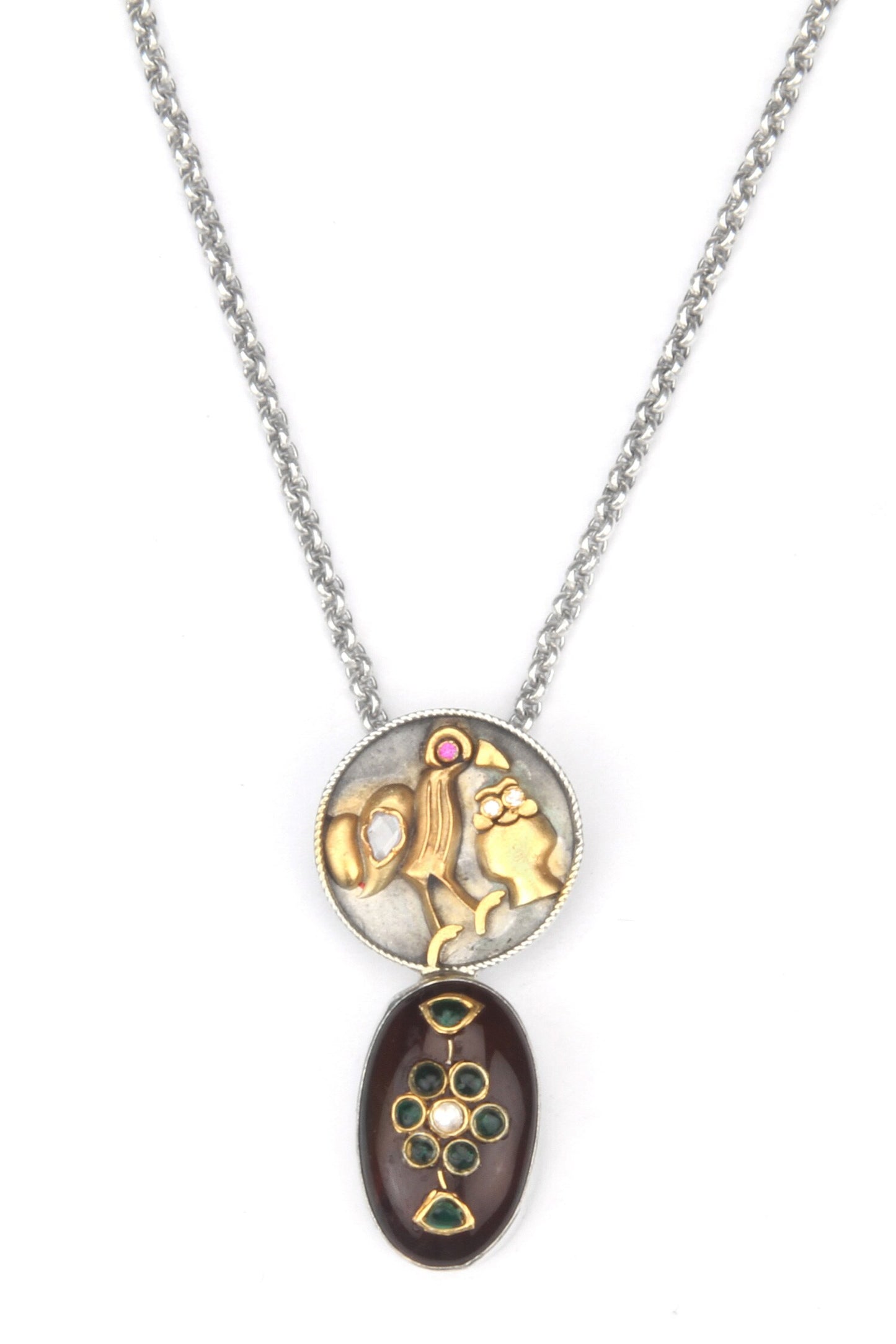 Bertine Carved Pendant Necklace