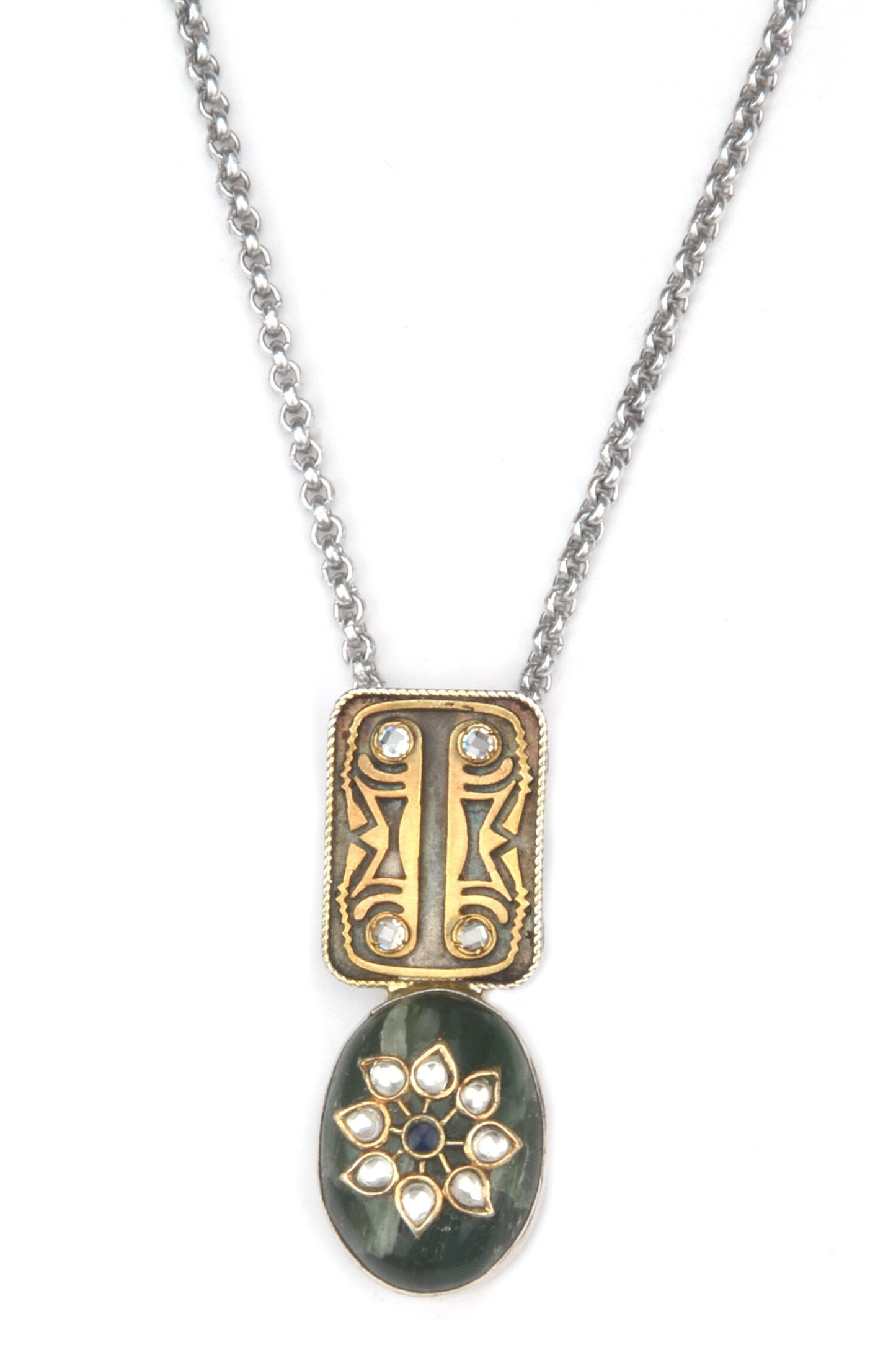 Bijal Charming Carved Pendant Necklace