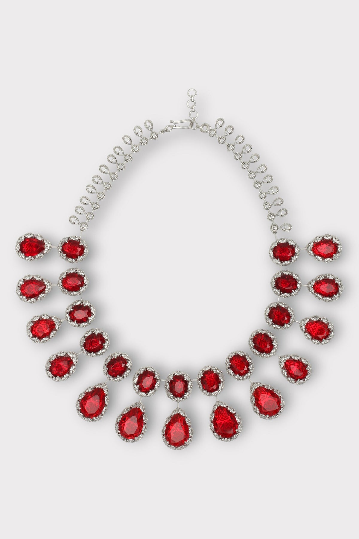 Tempest Ruby Studded Drop Necklace Set
