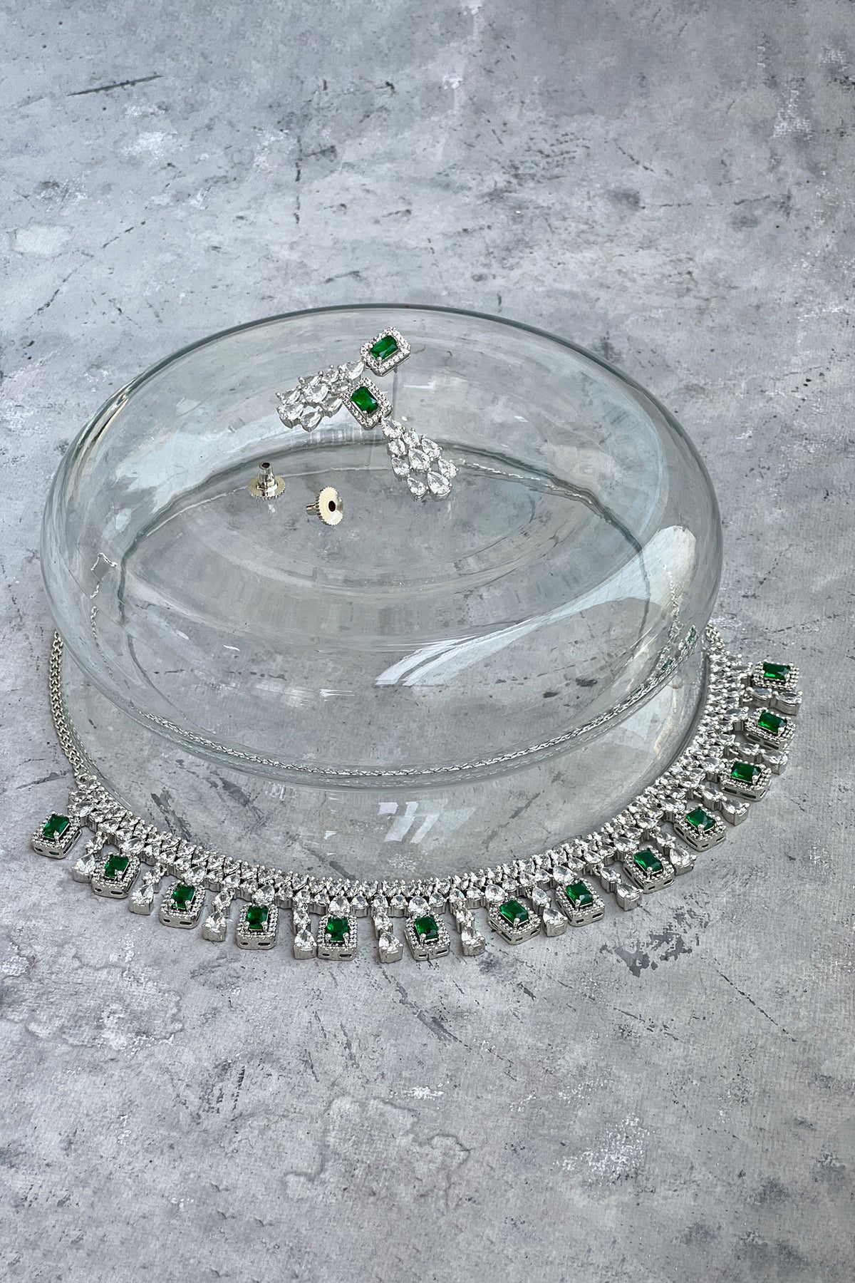 Zirconia Embellished Choker Set
