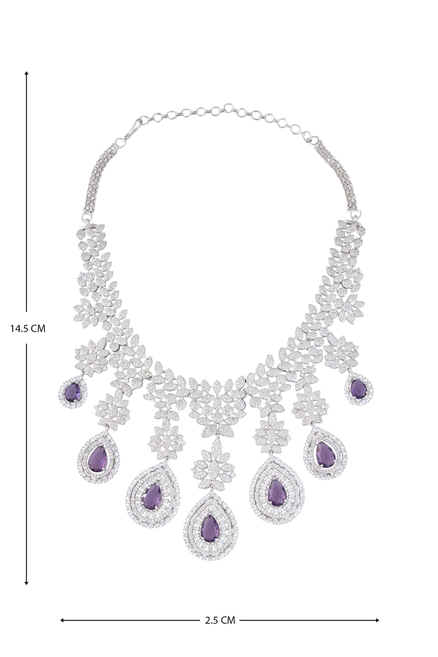 Tear Drop Cutwork Dangler Necklace Set