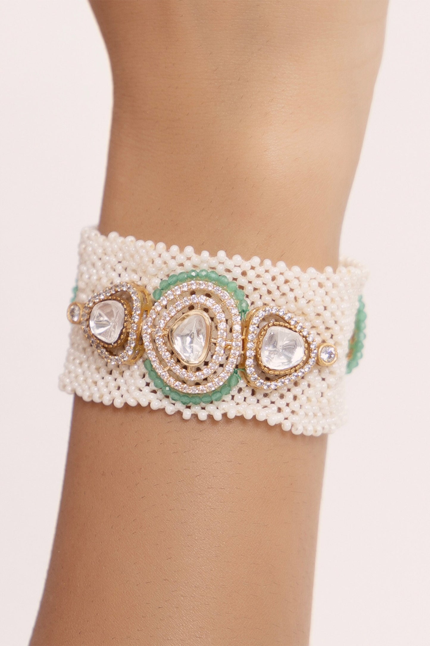 Polki Cluster Interwoven Bracelet