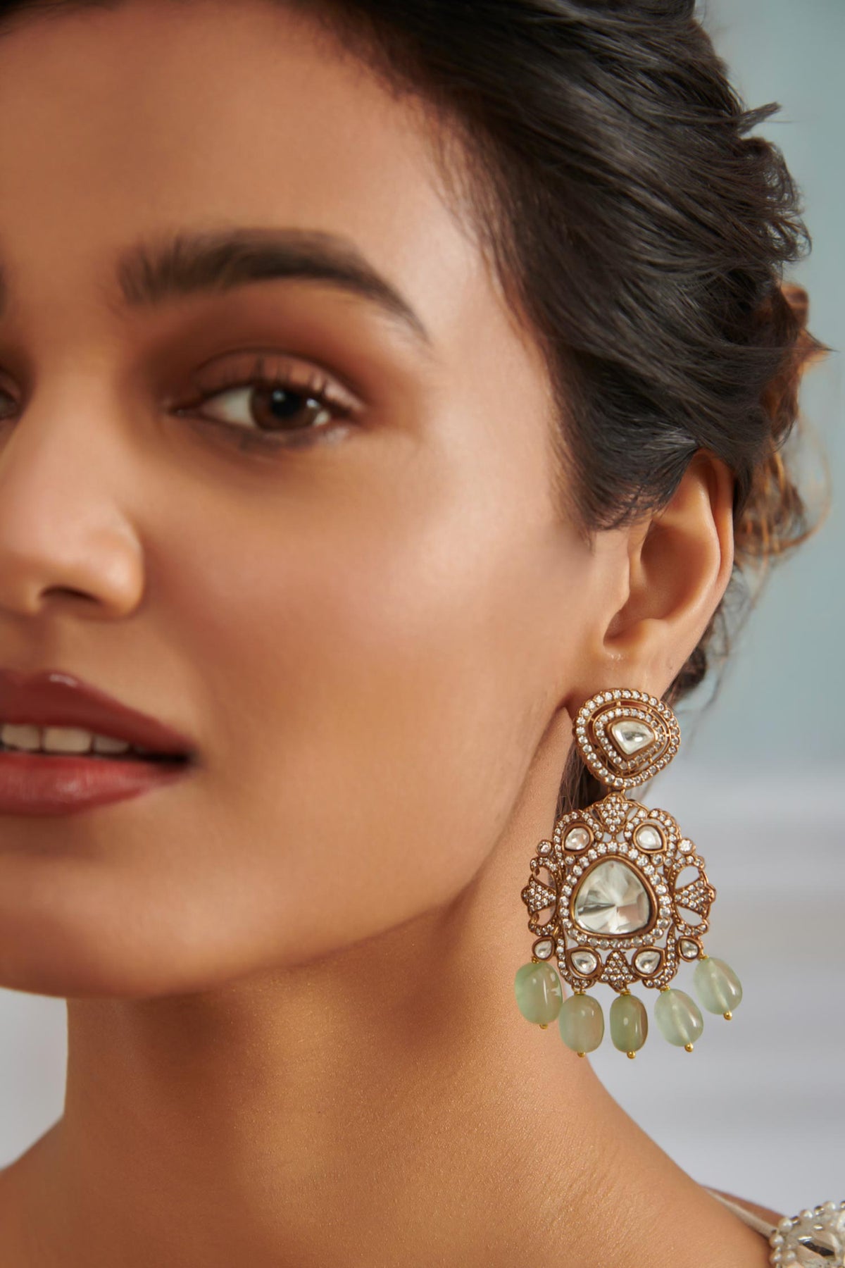 Polki Stone Embellished Earrings