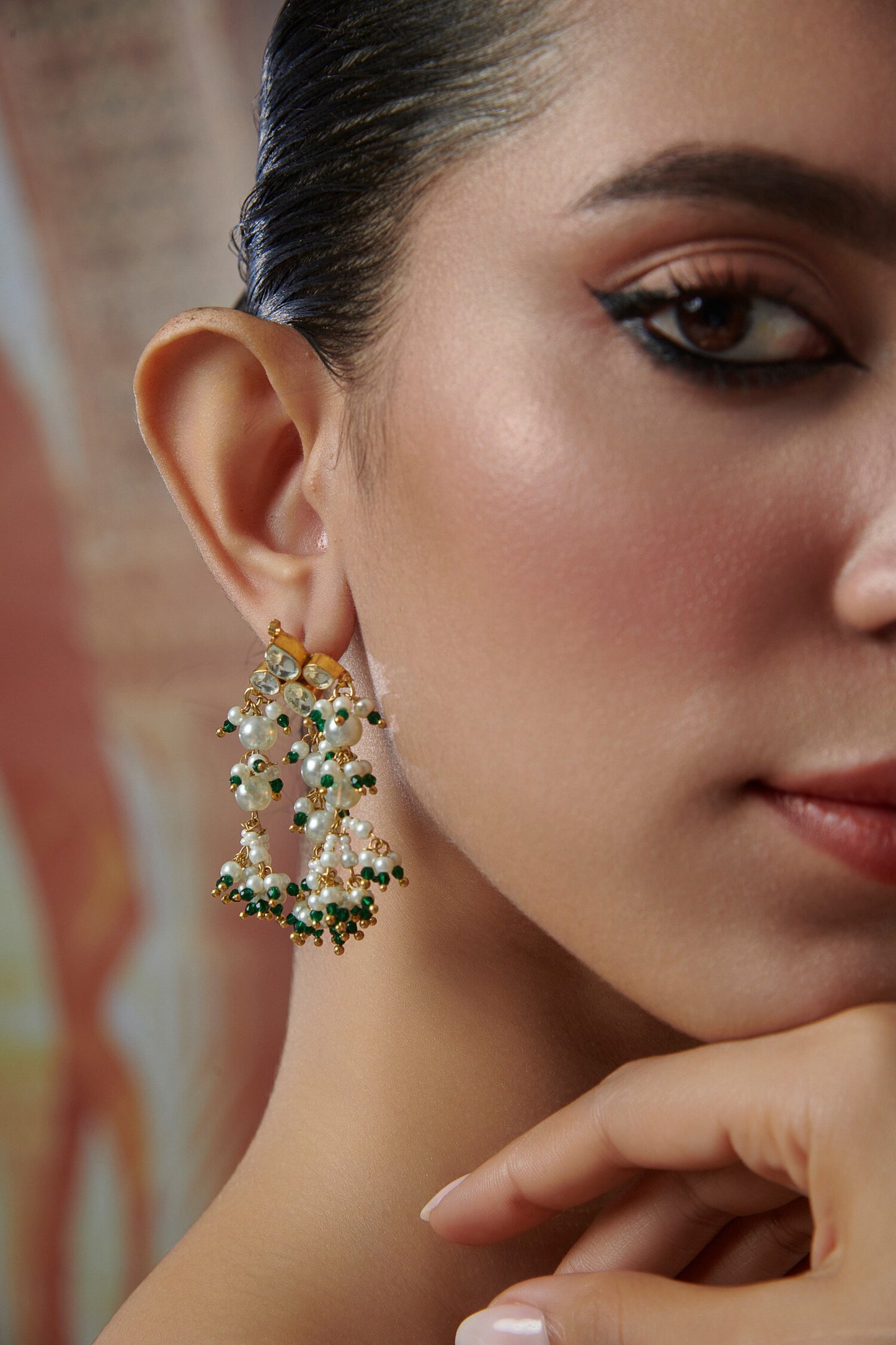 Kundan & Pearl Embellished Earrings