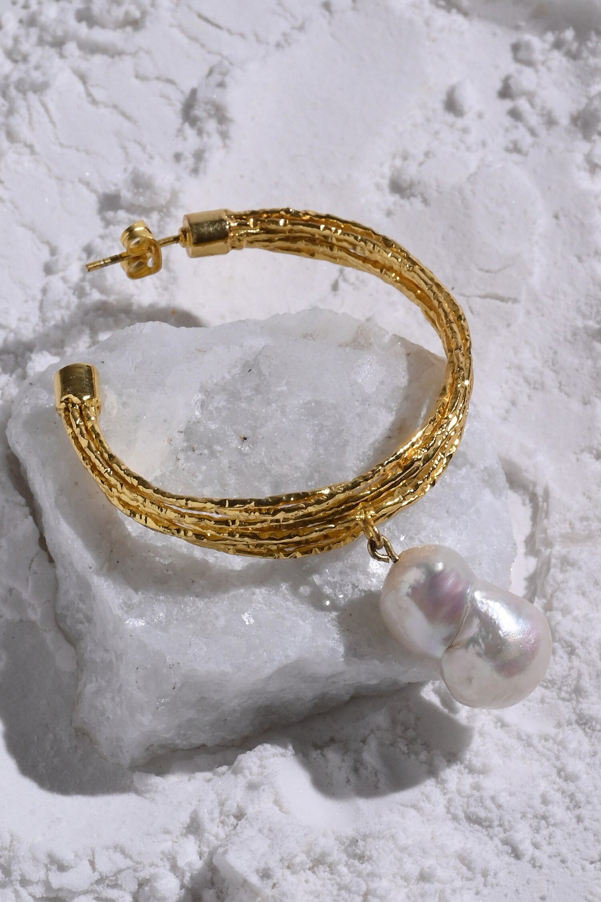 Kiara Pearl Drop Hoops