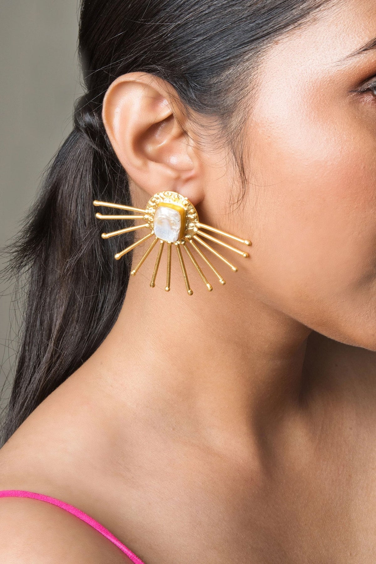 Shell Pearl Embellished Earrings