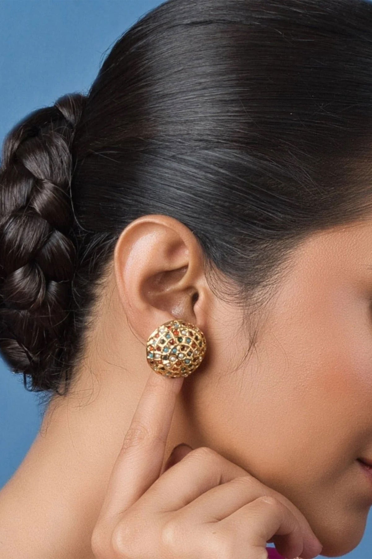Sona Moti Stone Studded Earrings