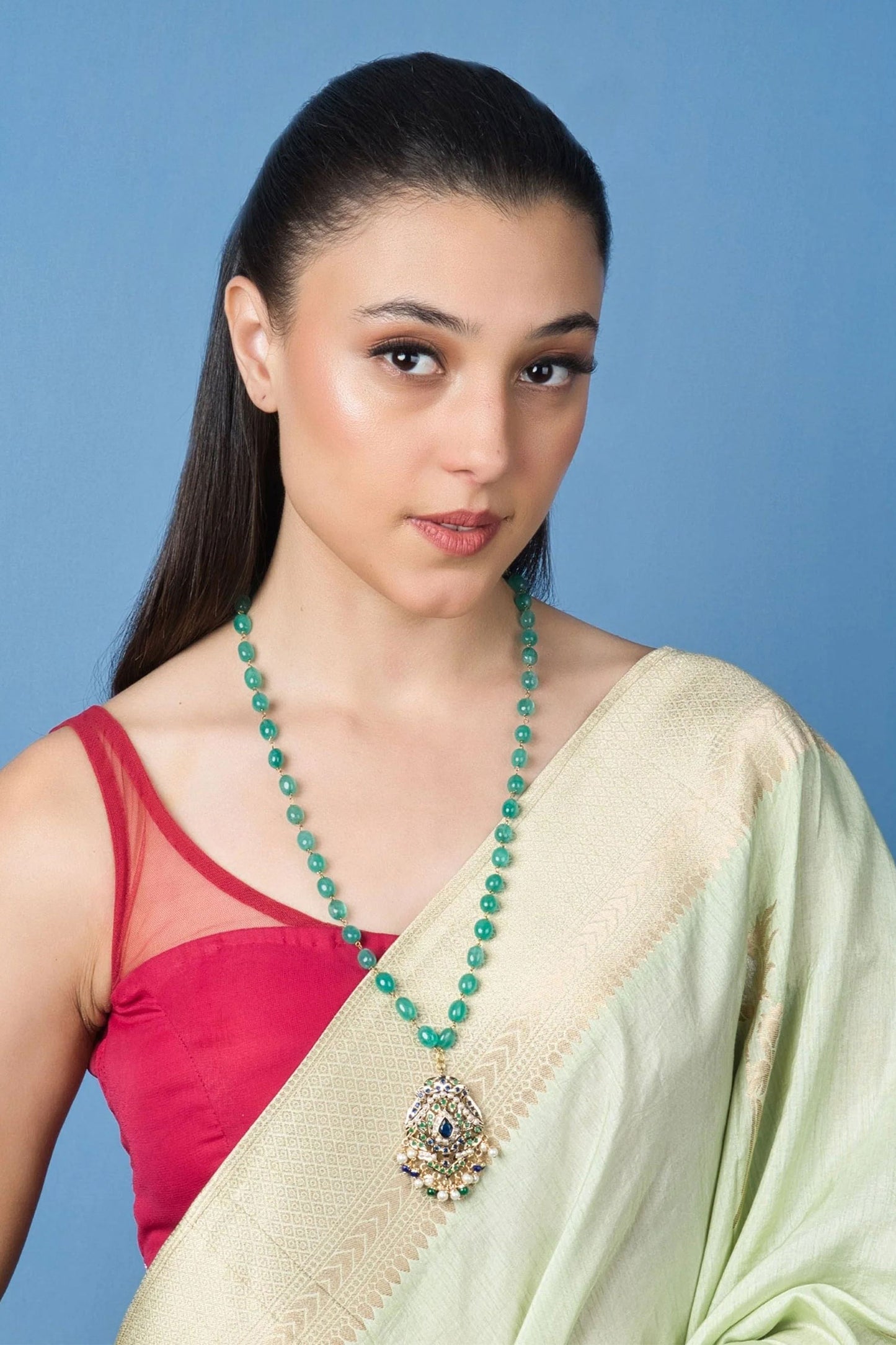 Majestic Jadau Bead Necklace