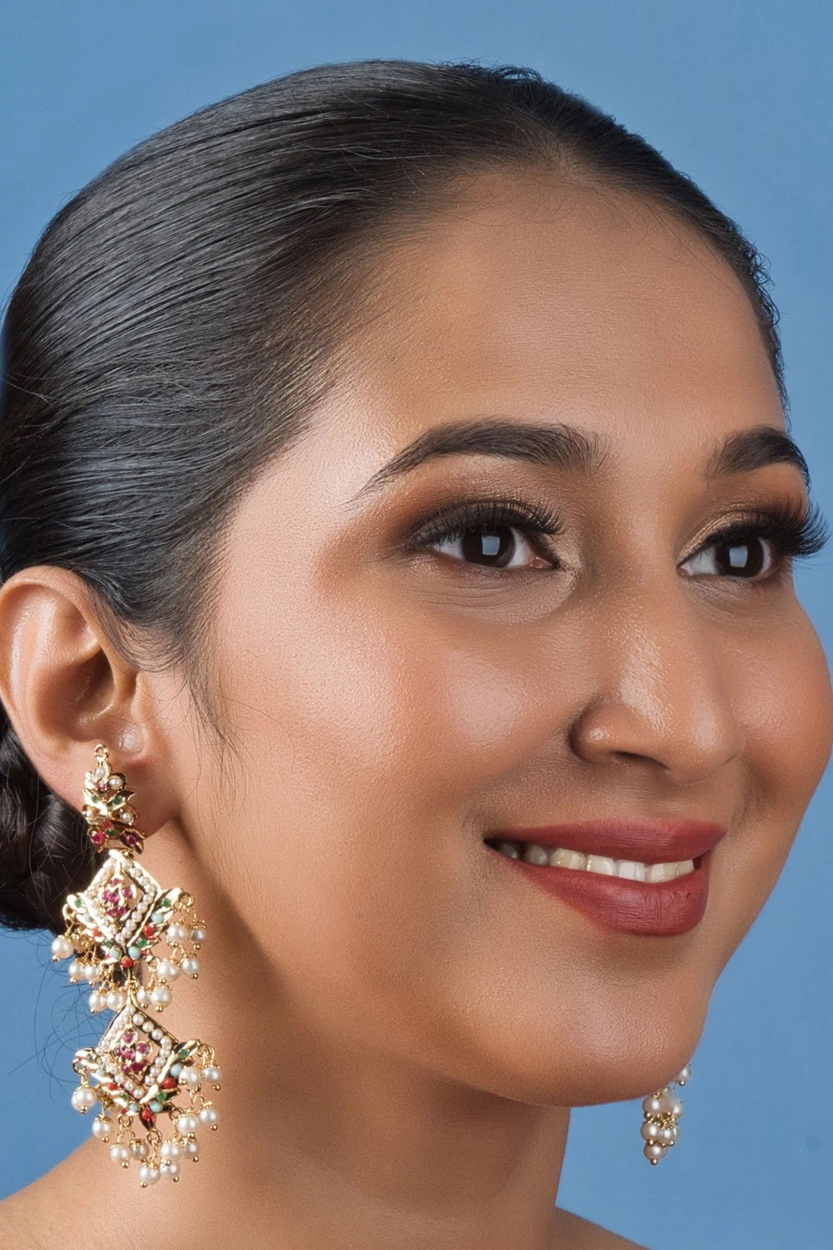 Anya Diamond Pattern Jadau Earrings