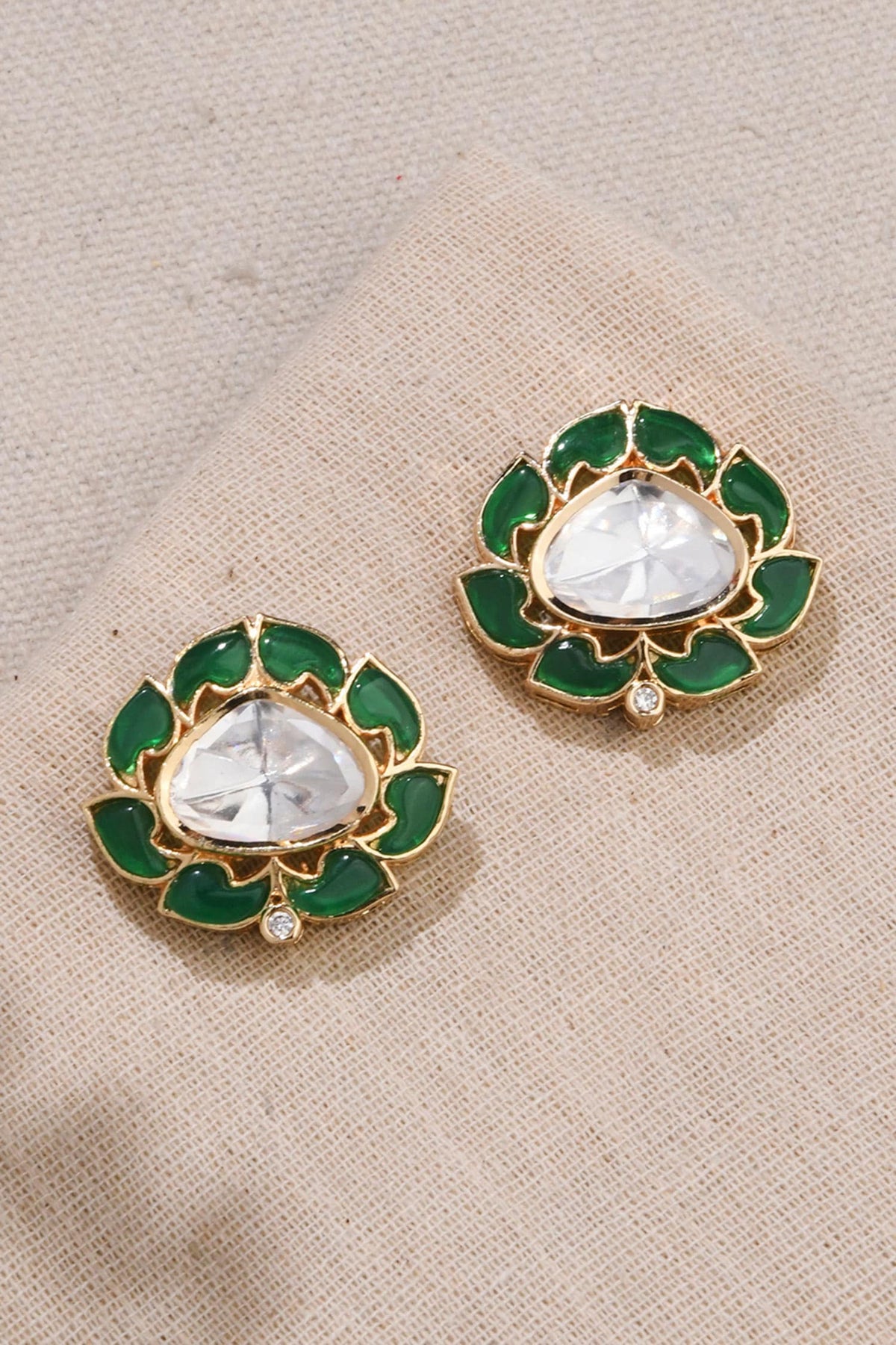 Stone Embellished Floral Studs